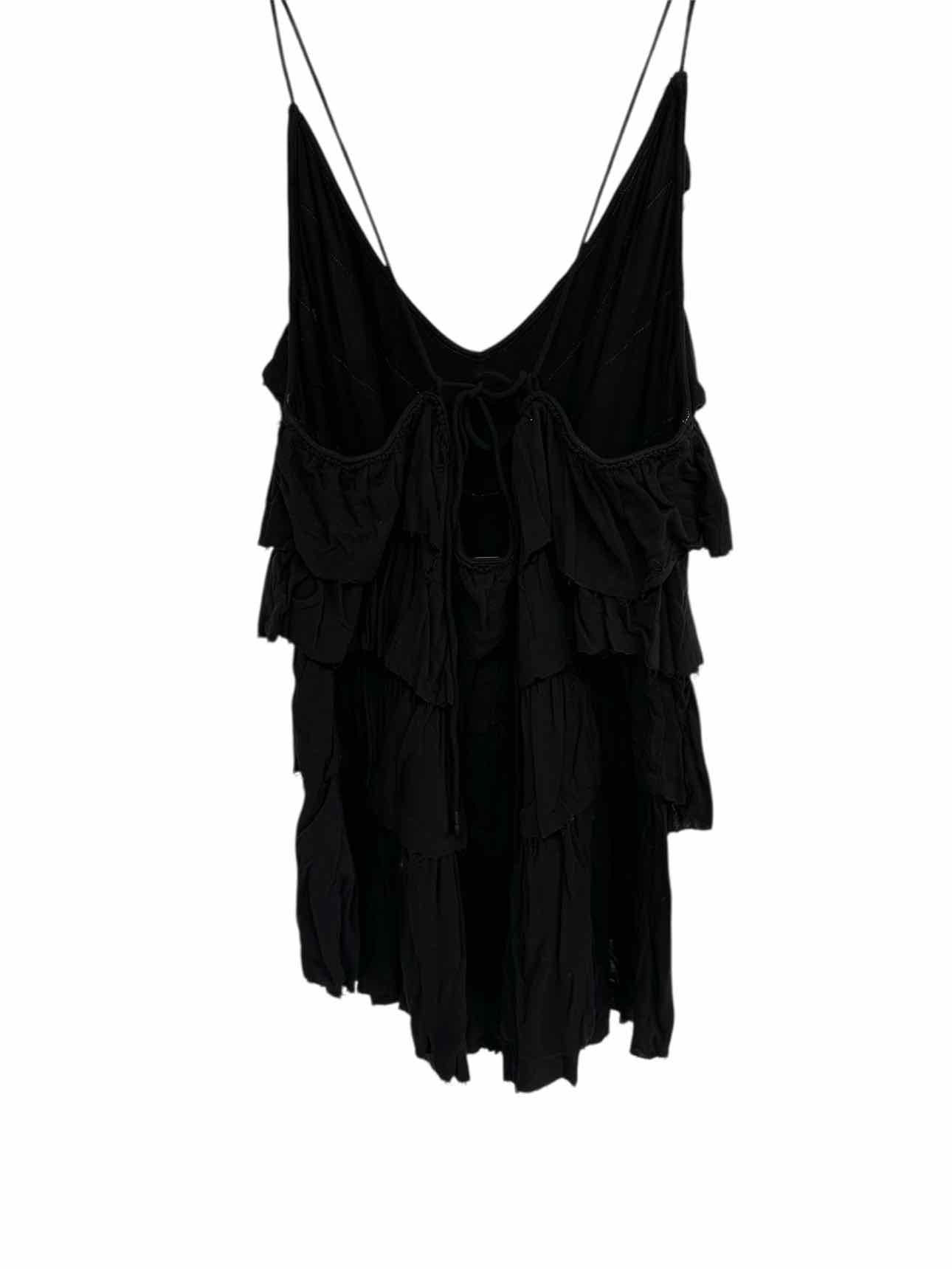 Free People Ruffle Mania Tank Black Size L **NEW**