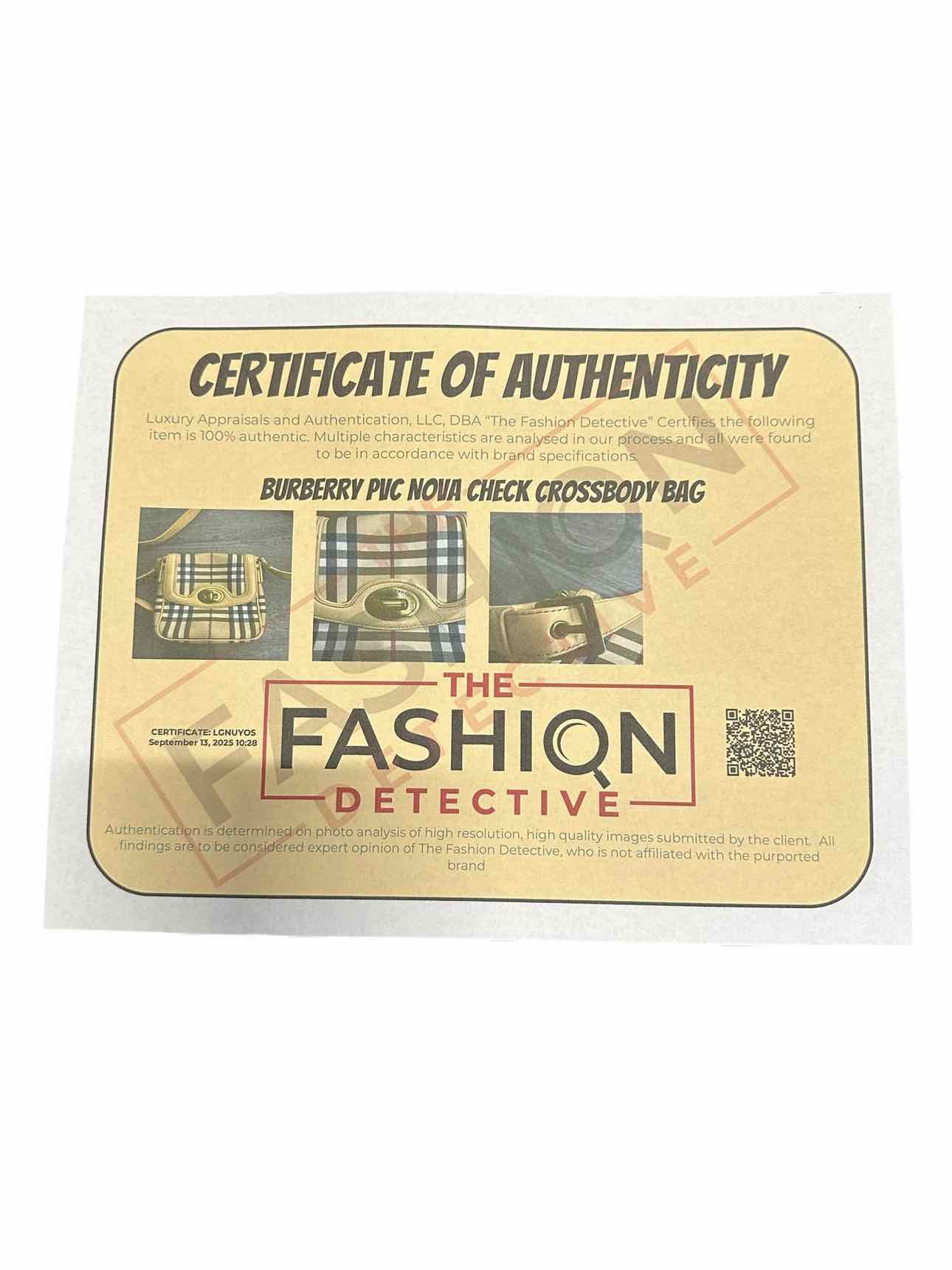 Burberry PVC Nova Check Crossbody Bag