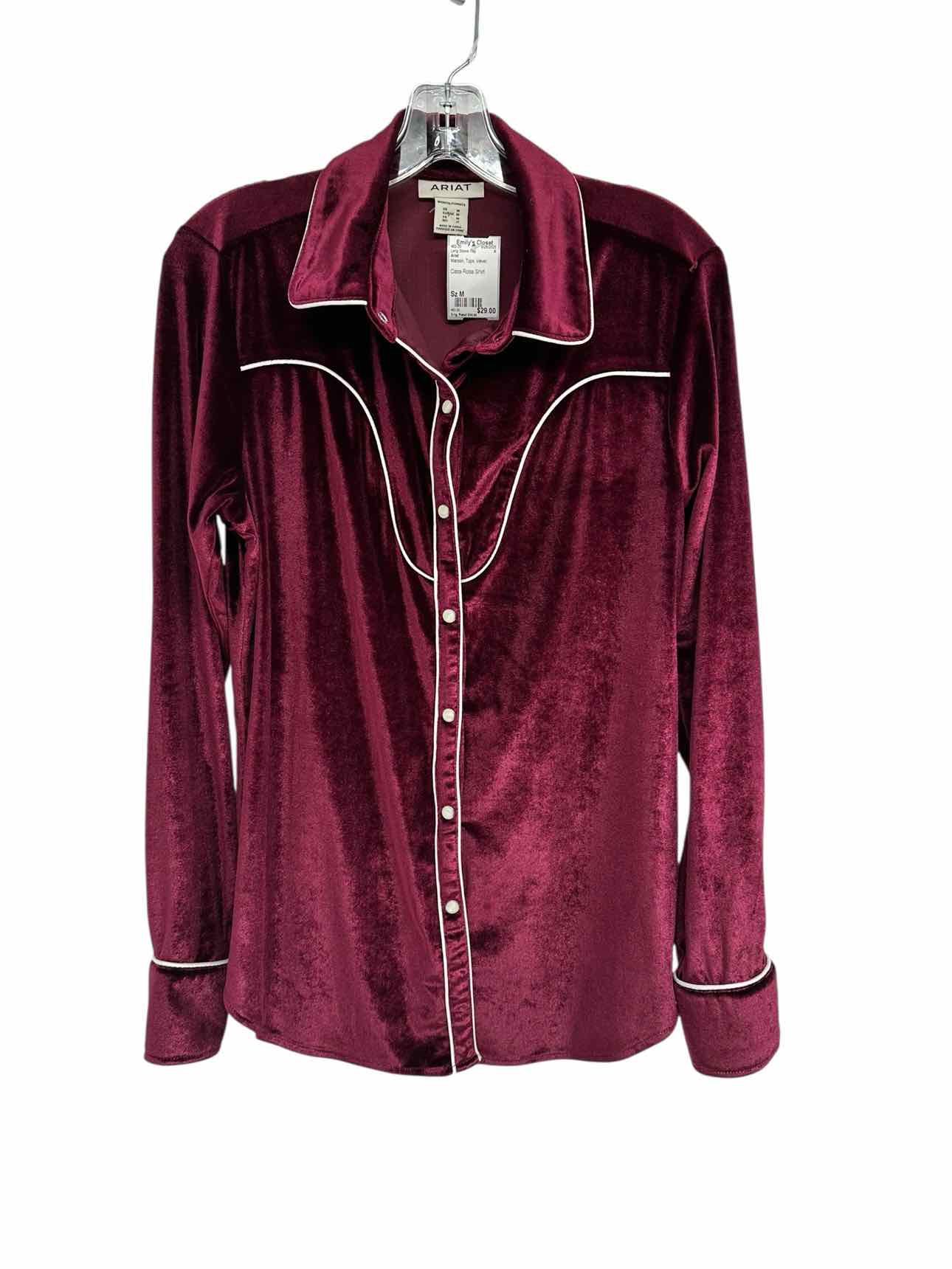 Ariat Maroon Casa Rosa Shirt Size M