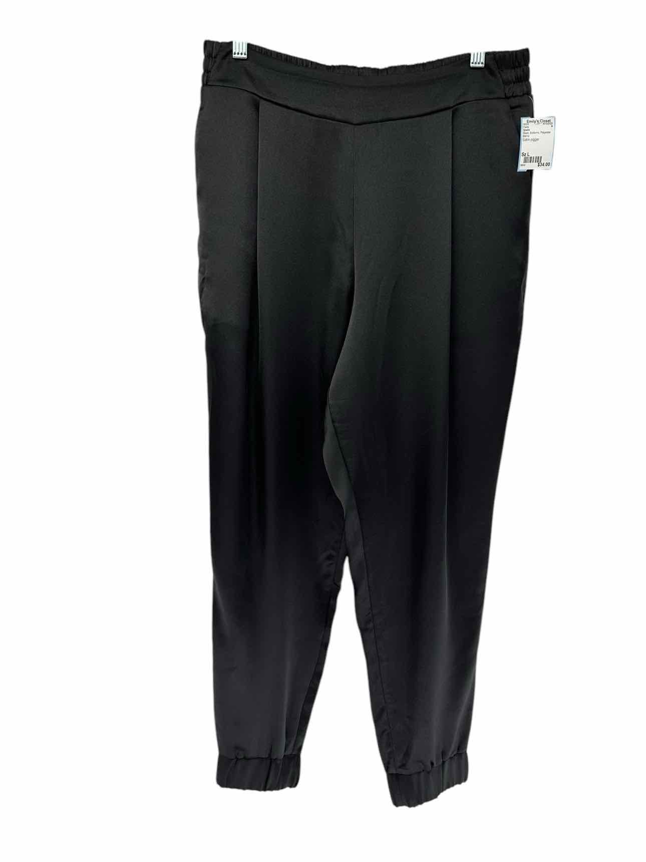 Spanx Black Satin Jogger Size L