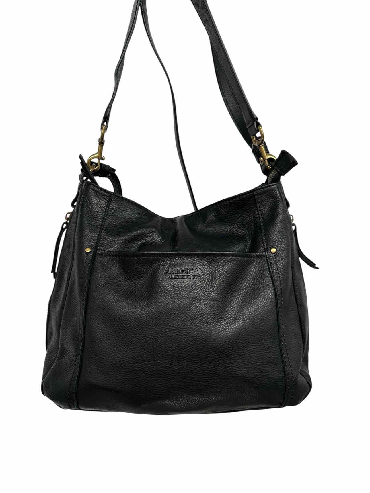 American Leather Company Black Leather Shoulder Bag