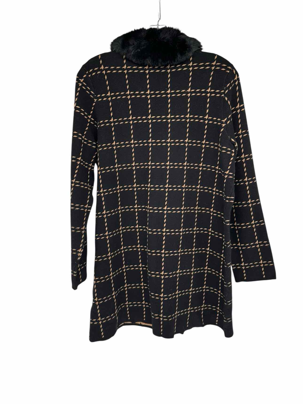 Anne Klein Black Button Front Sweater Coat Size M