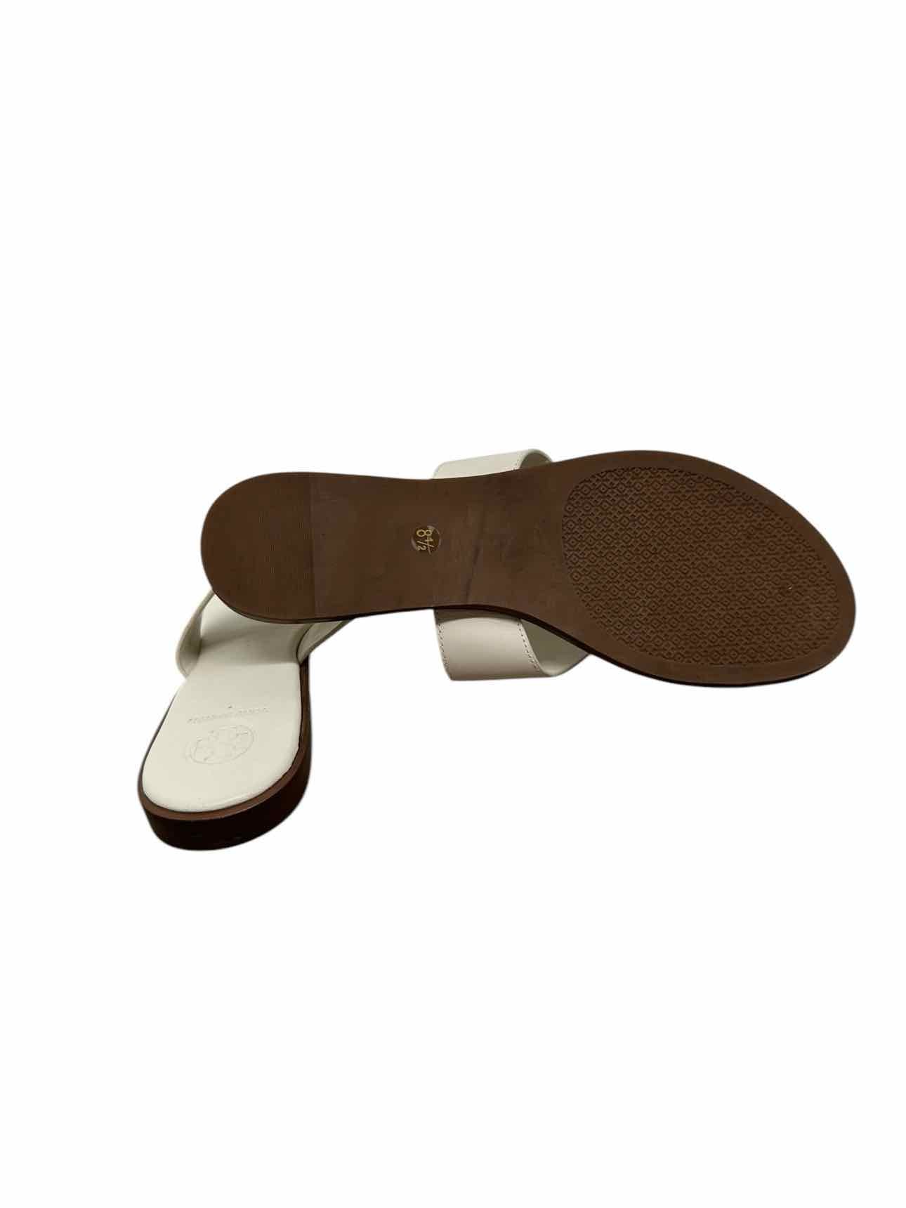 Tory Burch Jamie Dulce De Leche Thong Sandal White Shoe Size 8.5