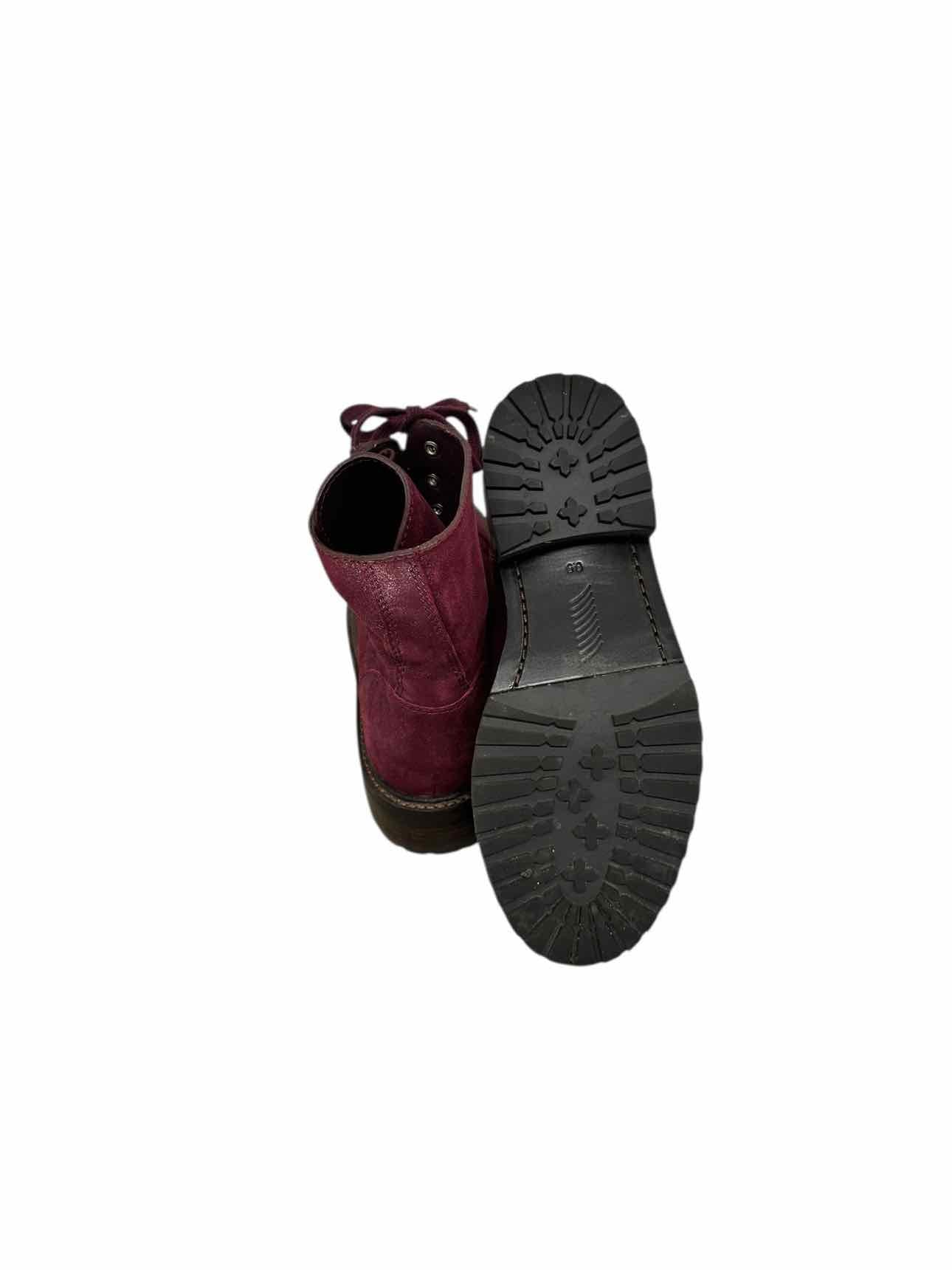 Paige Marlin Combat Boot Maroon Shoe Size 6.5