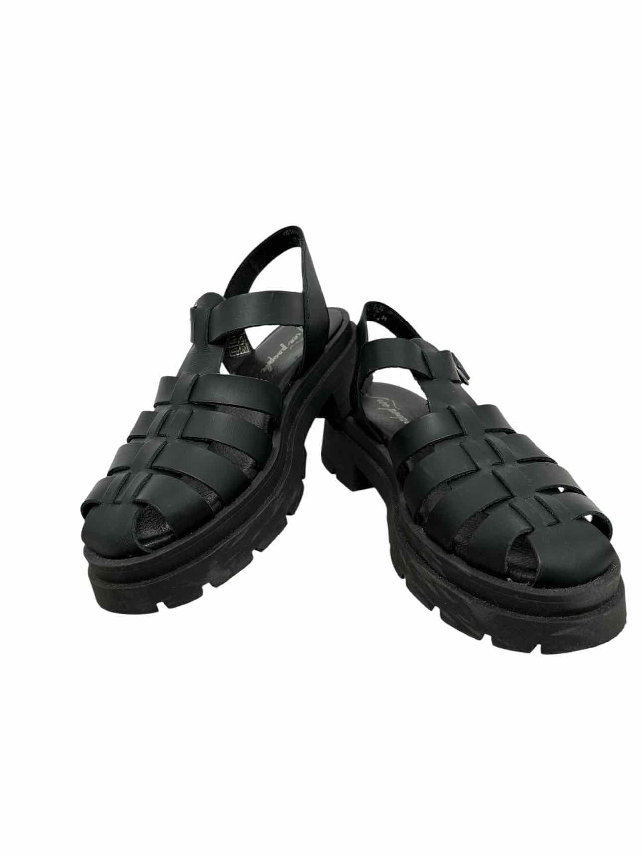 Free People Delaney Fisherman Lug Sole Black Shoe Size 7.5