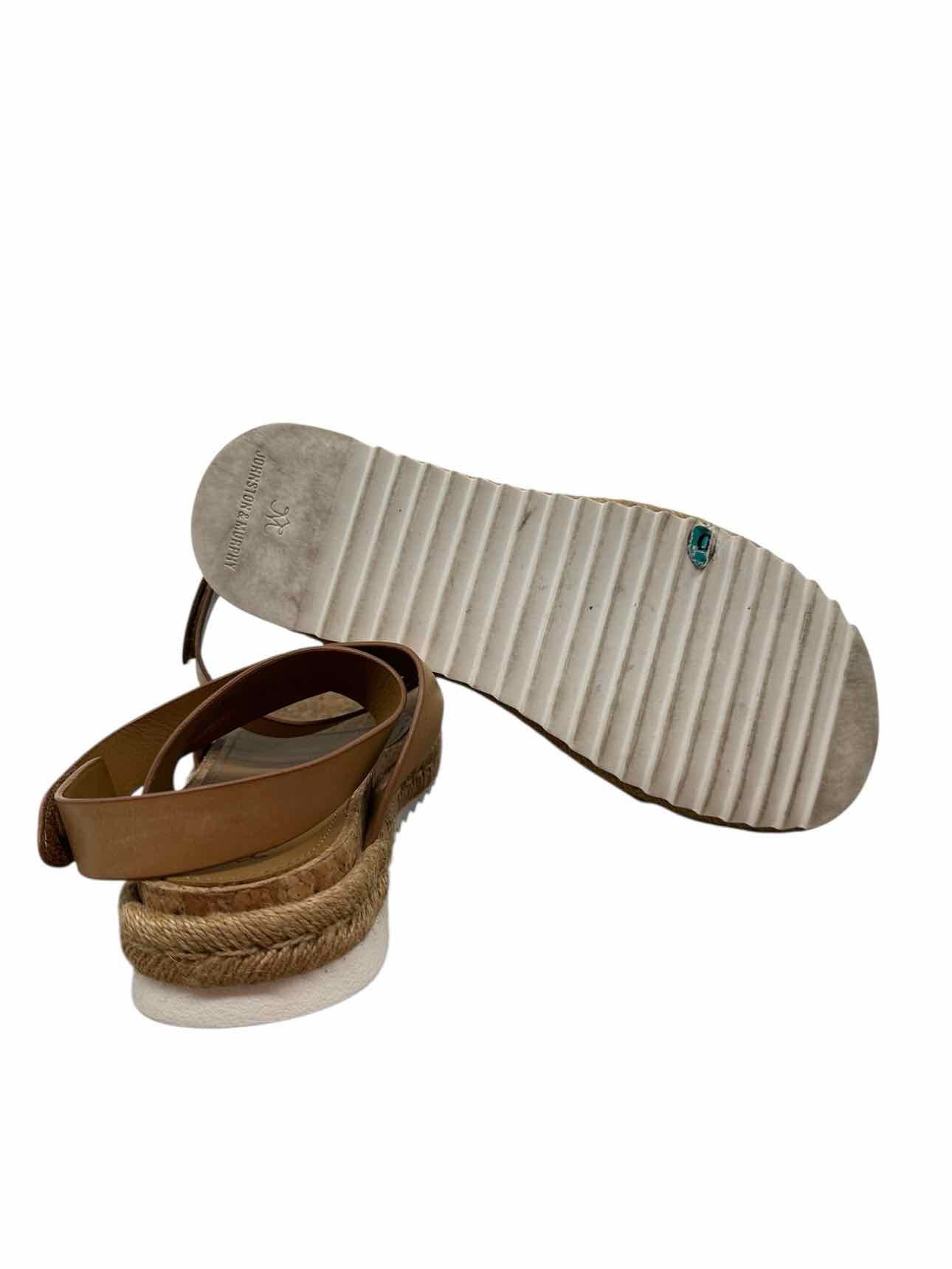 Johnston & Murphy Michelle Ankle-Strap Thong Sandal Tan Shoe Size 10