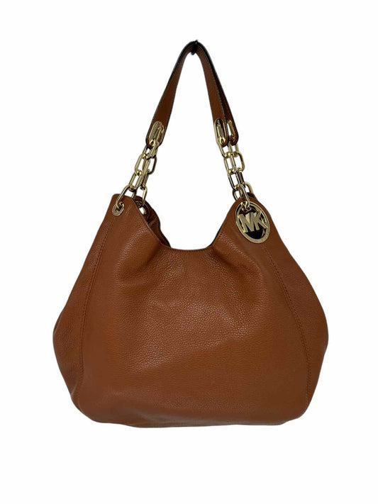 Michael Kors Fulton Tan Leather Shoulder Bag