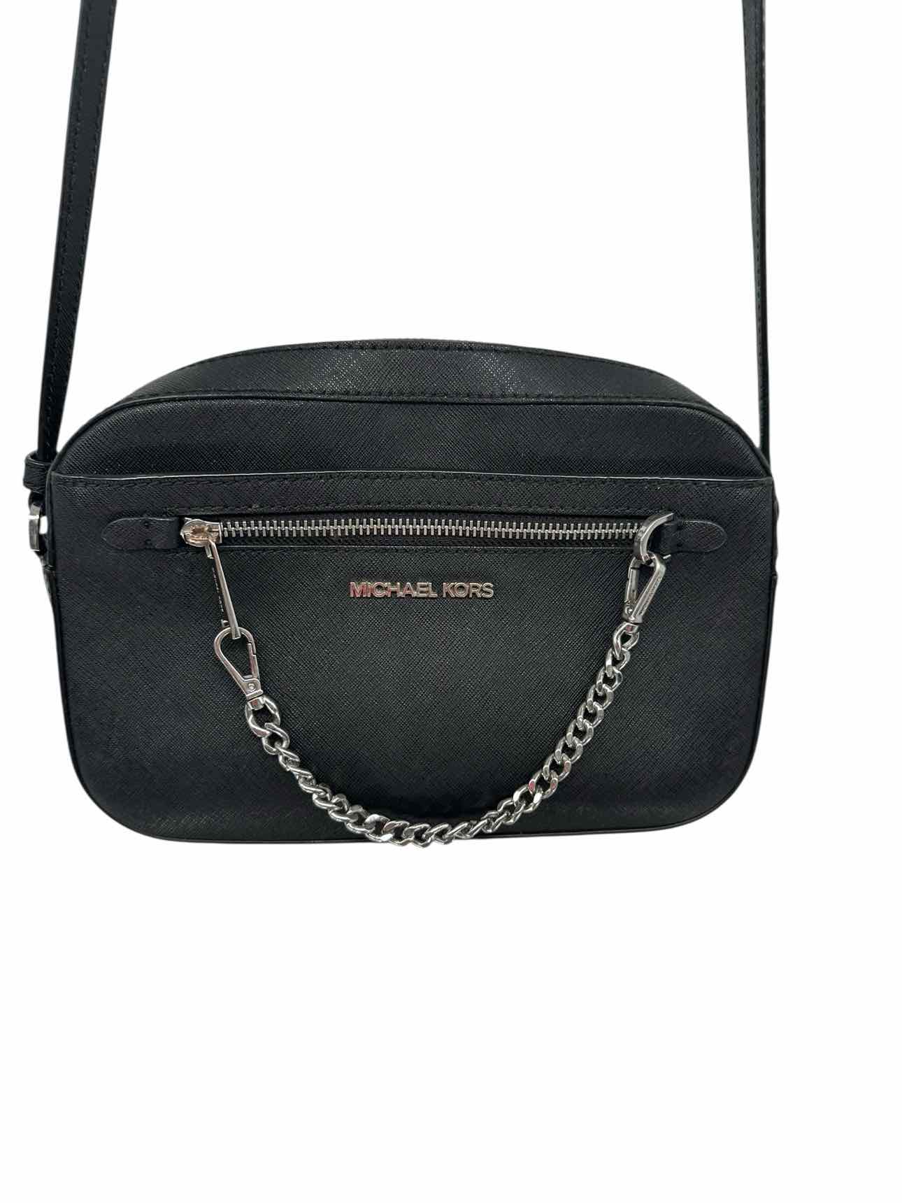 Michael Kors Jet Set Black Leather Crossbody