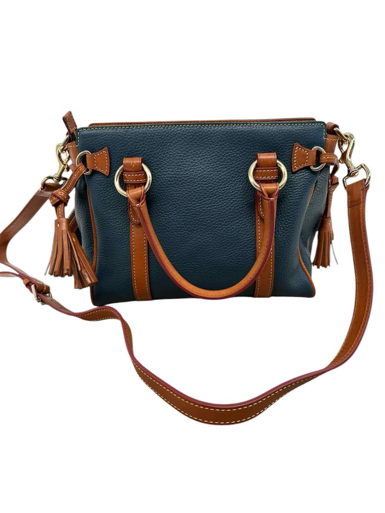 Dooney & Bourke Medium Pocket Tassel Satchel Blue Leather Satchel