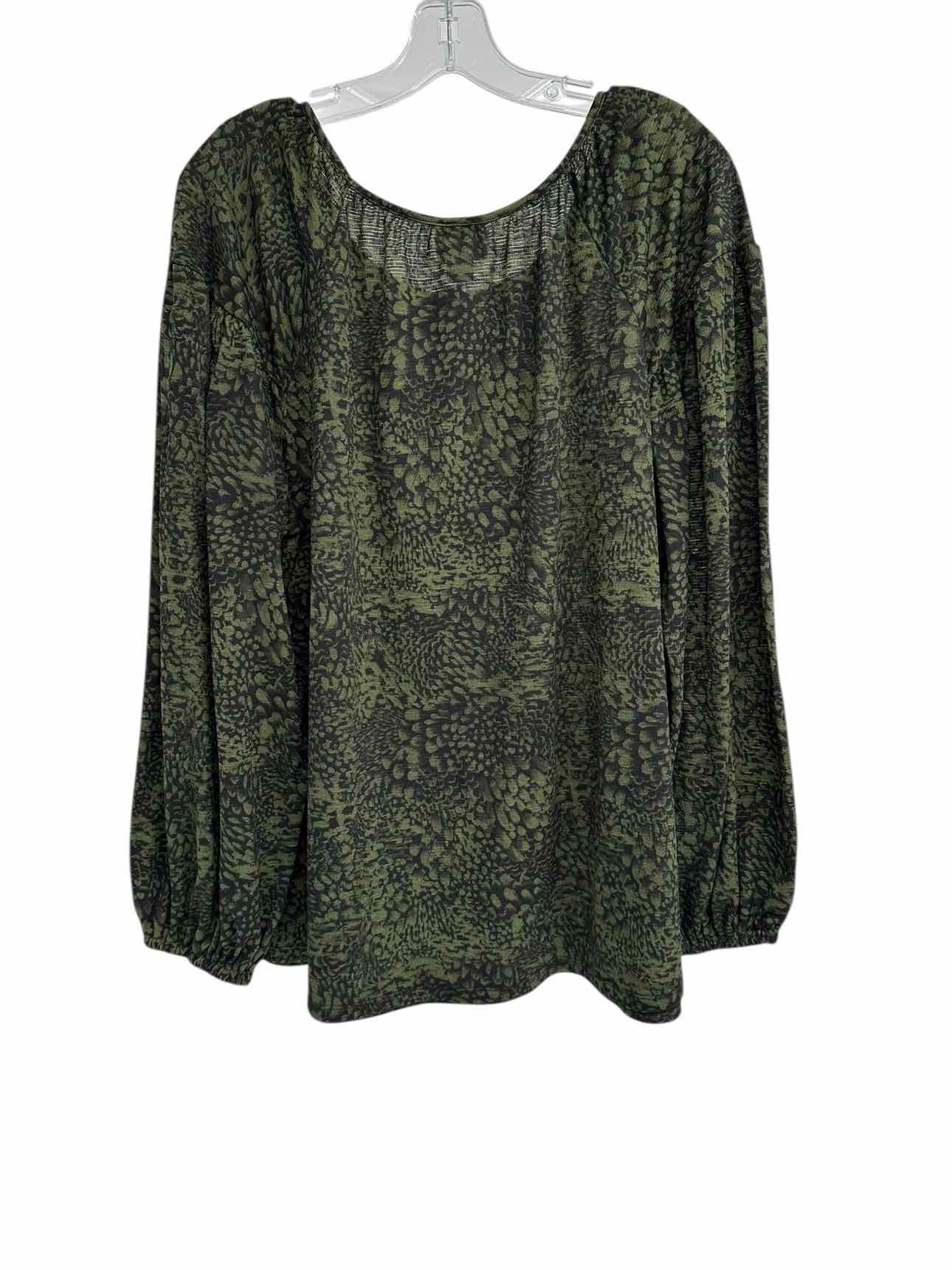 Ava & Viv Green Size 1X Long Sleeve Top