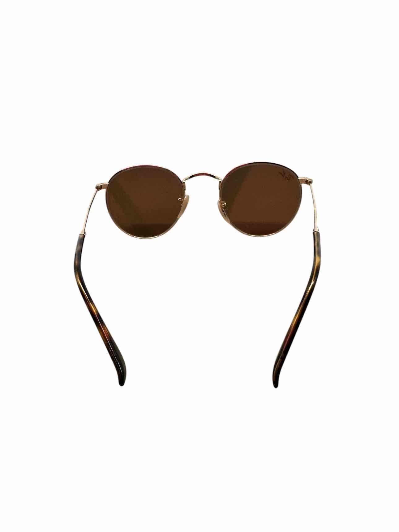 Ray-Ban Round Metal in Arista Gold & Brown Lenses Sunglasses