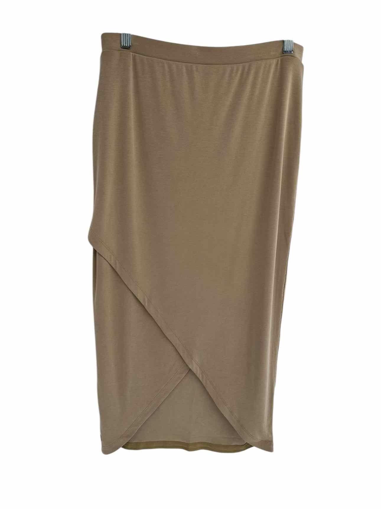 Lululemon Drapey Softstreme Column Midi Reversible Beige Skirt Size L