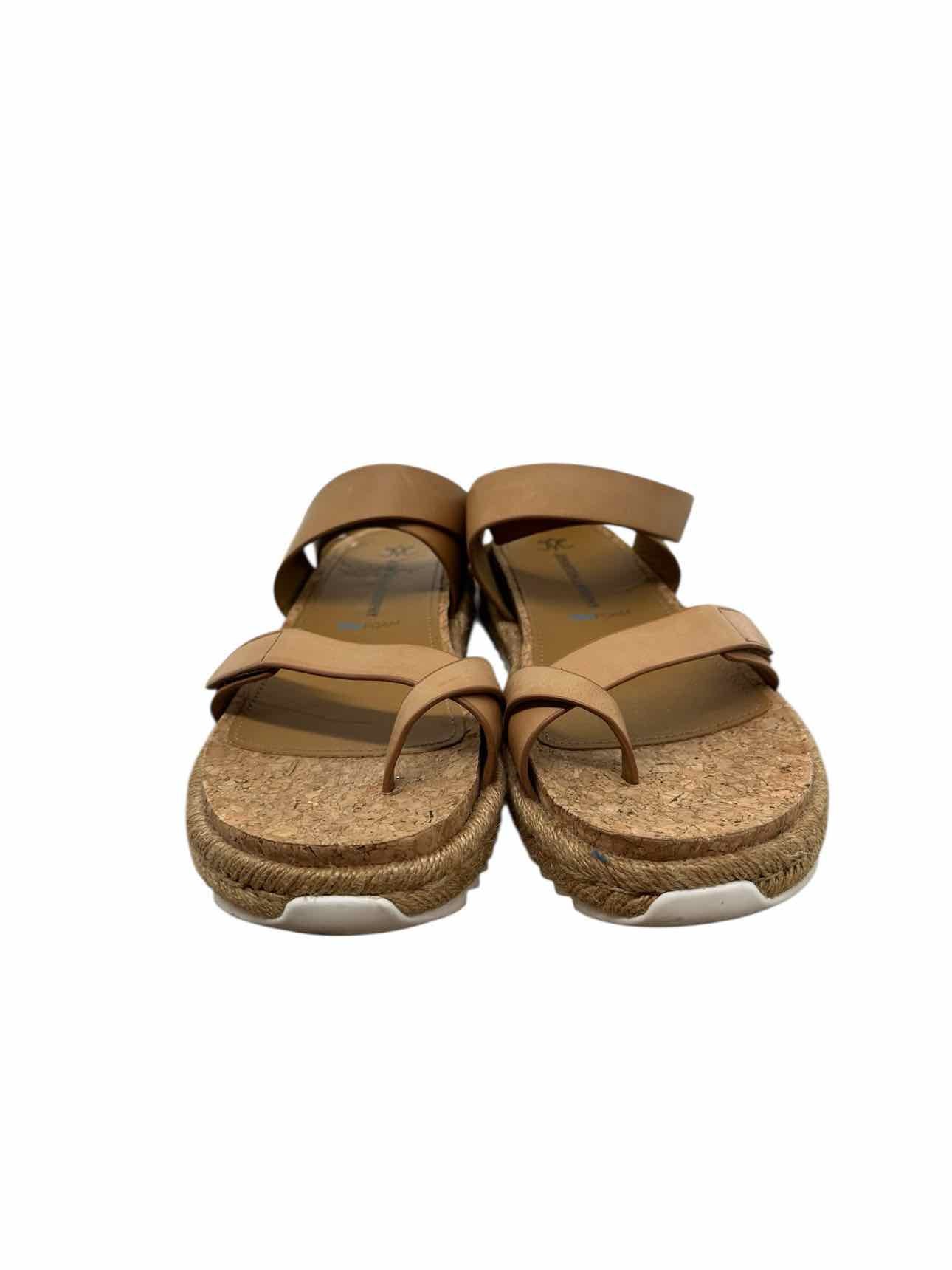 Johnston & Murphy Michelle Ankle-Strap Thong Sandal Tan Shoe Size 10