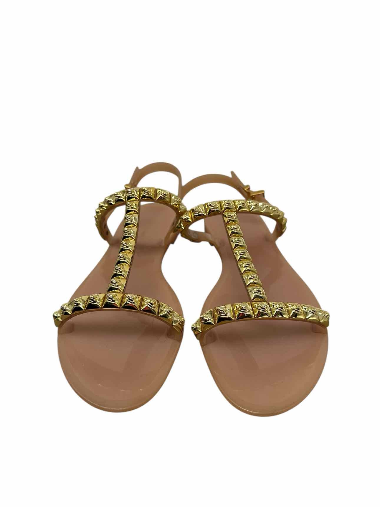 Stuart Weitzman Jelrose Gold Sandals Shoe Size 10