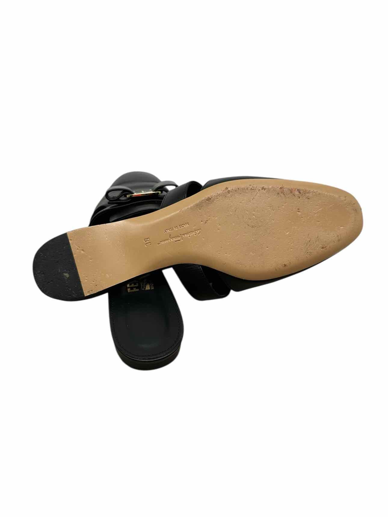 Salvatore Ferragamo Vara Bow Mule Black Shoe Size 8C