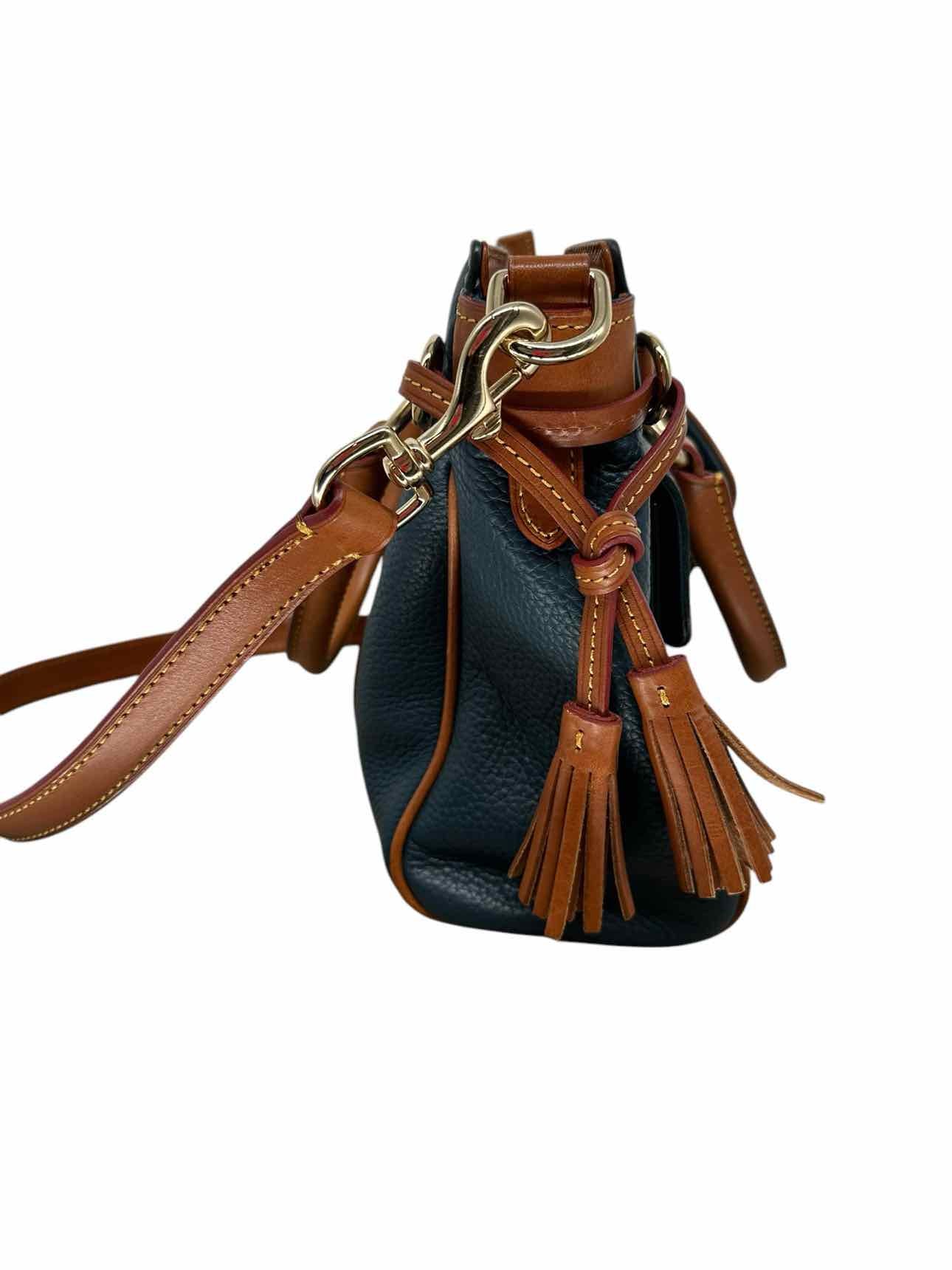 Dooney & Bourke Medium Pocket Tassel Satchel Blue Leather Satchel