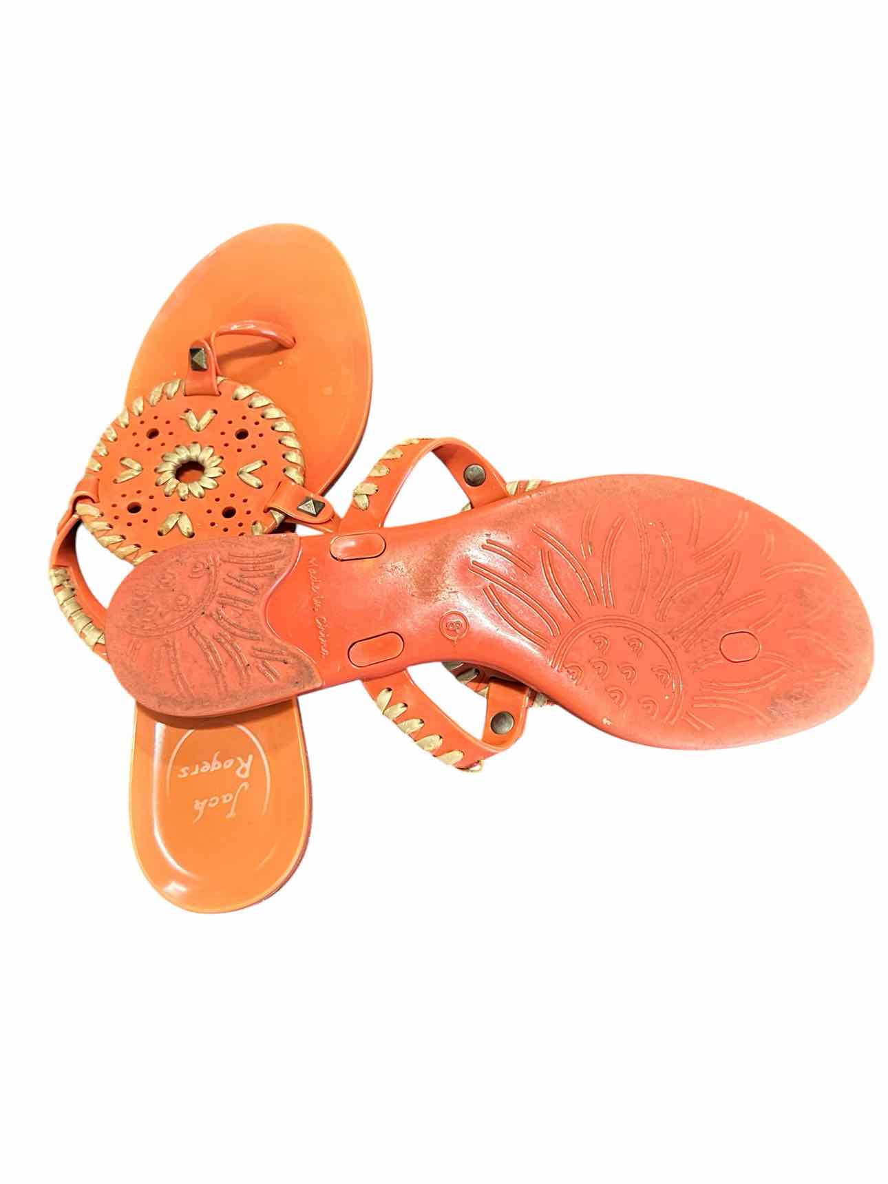 Jack Rogers Georgica Jelly Thong Sandal Orange Shoe Size 8