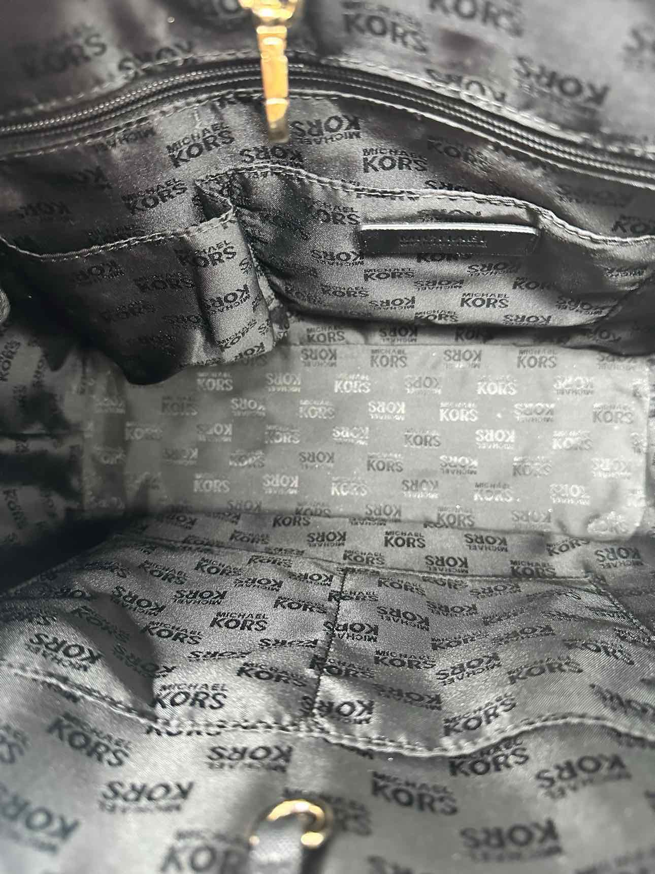 Michael Kors Jet Set Travel Tote Black Faux Leather Tote