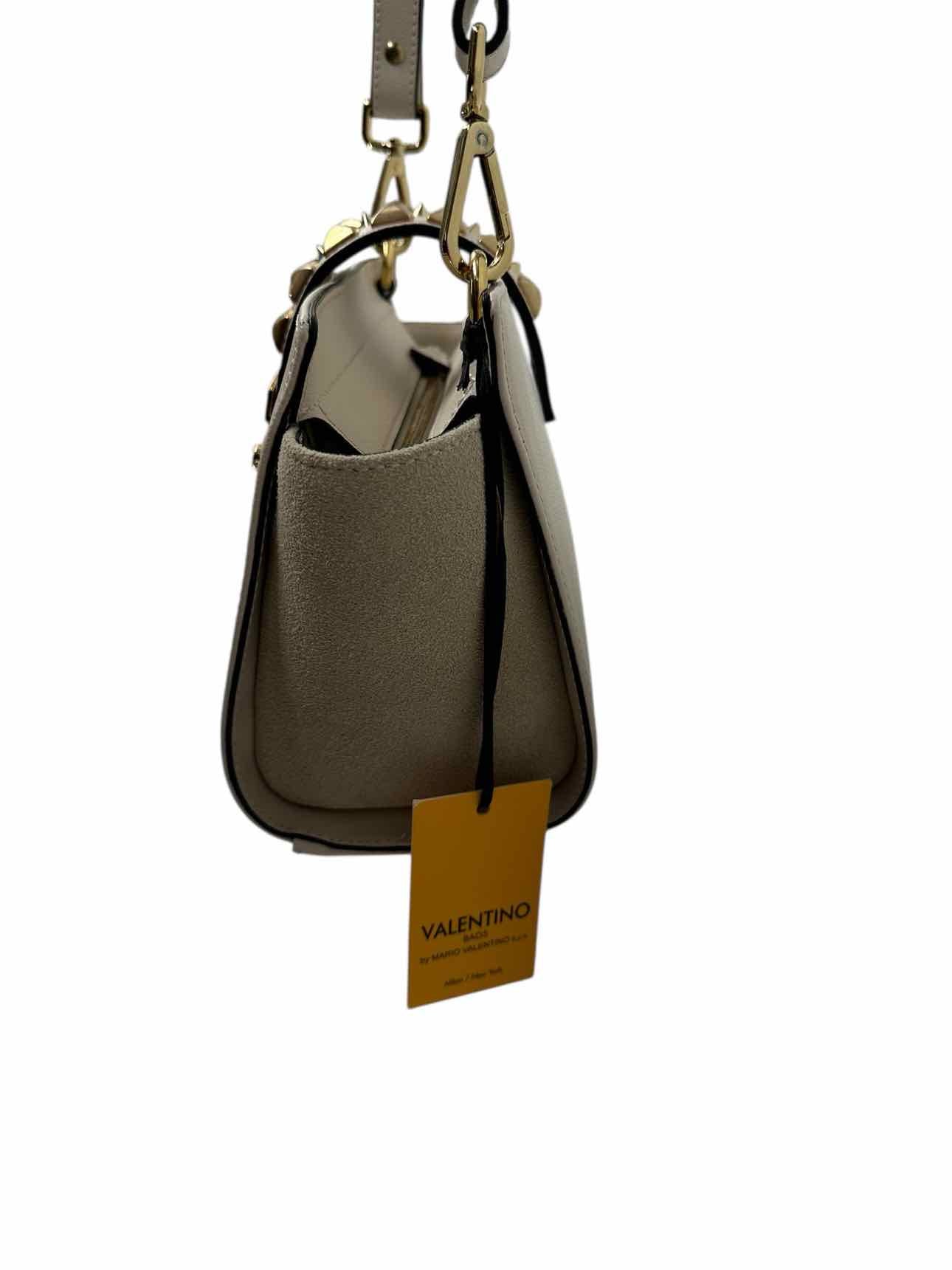 Valentino Kiki Palmellato Off-White Leather Satchel **NEW**