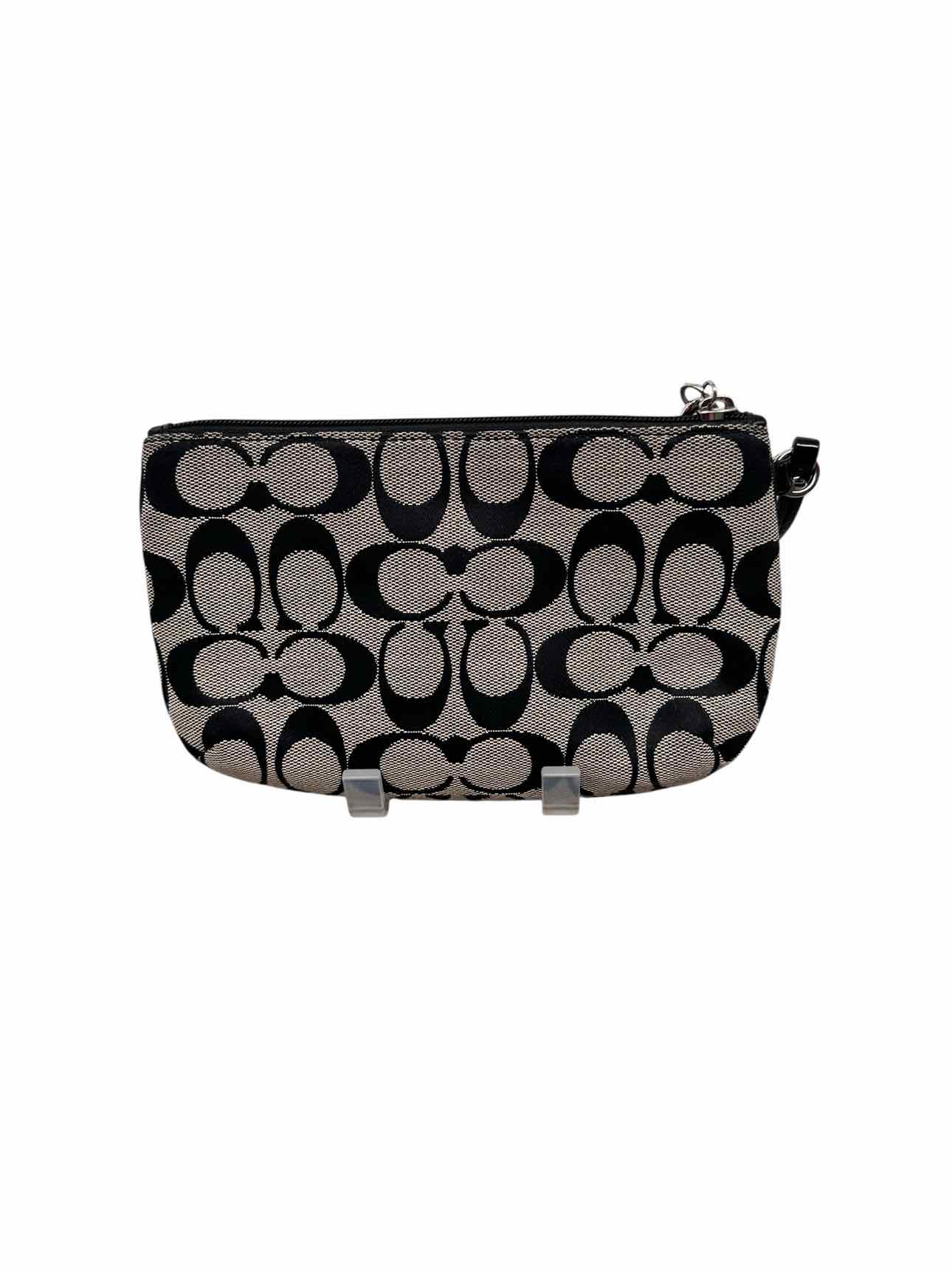 Coach Gray Signature Canvas Wristlet