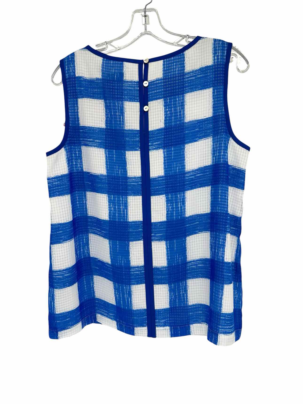 Vineyard Vines Blue Painted Gingham Print Sleeveless Top SIZE 10  **NEW**