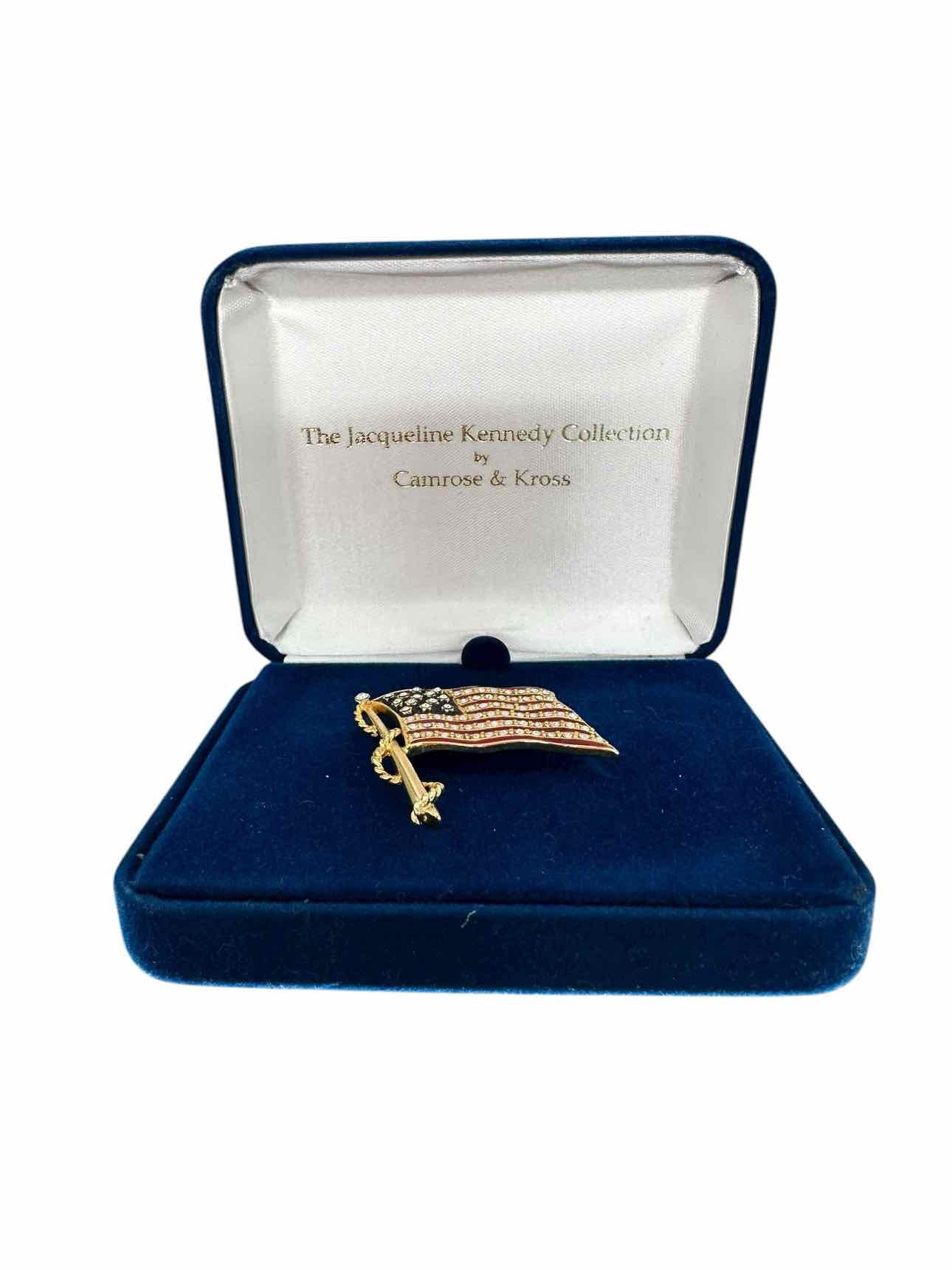 Camrose & Kross The Jacqueline Kennedy Collection American Flag Pin **NEW**