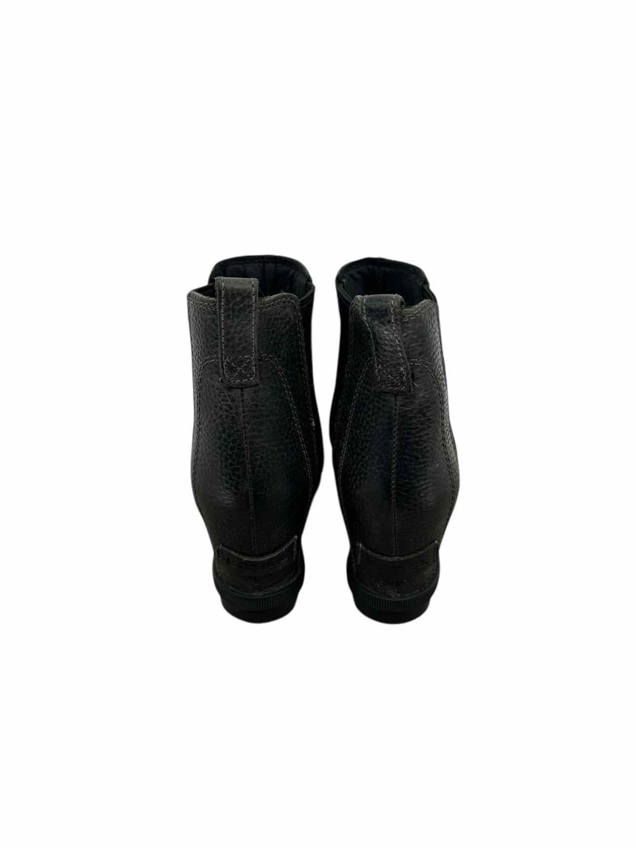 Sorel Joan of Arctic Chelsea Wedge Bootie Black Shoe Size 6.5