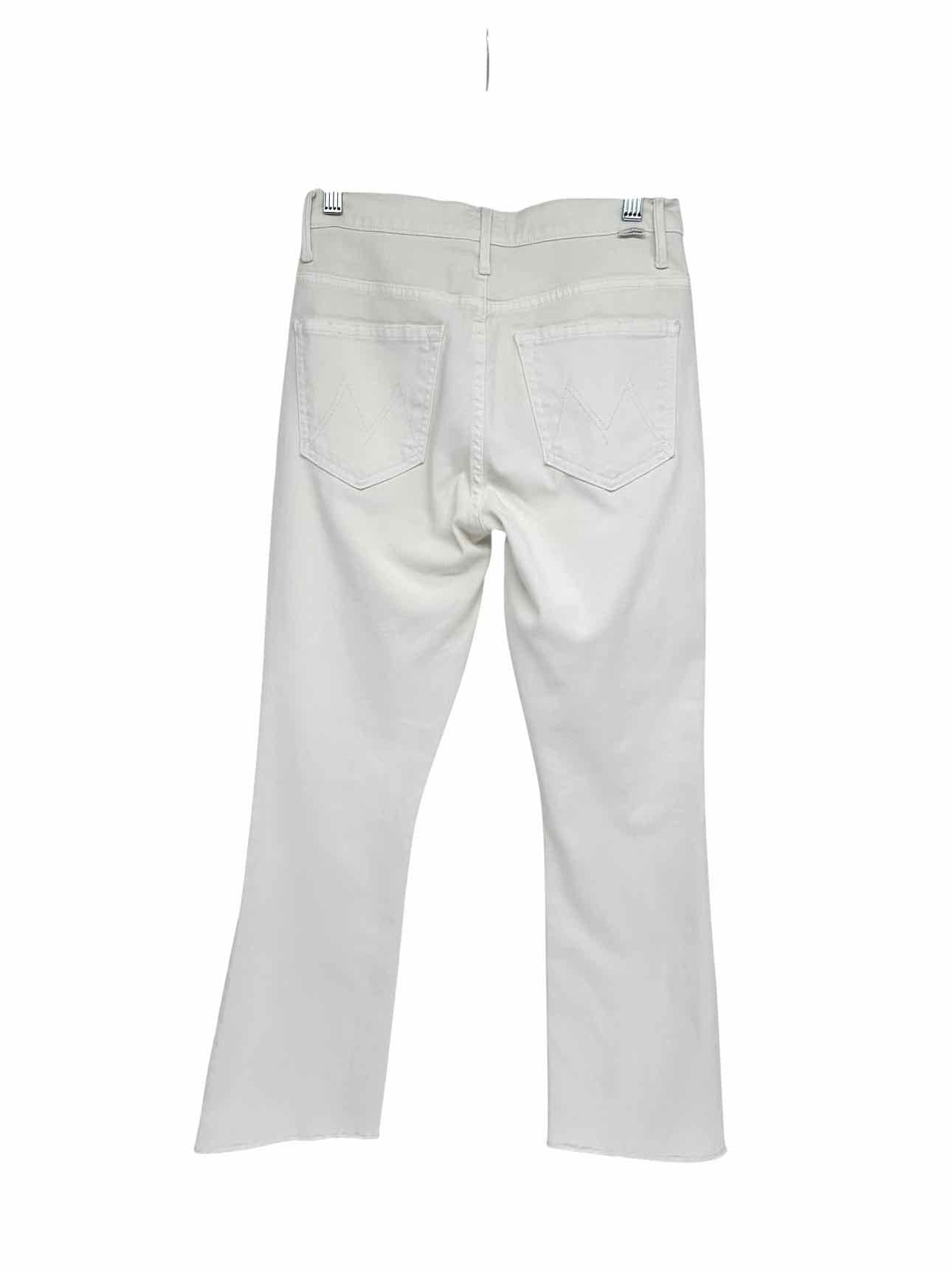Mother Insider Crop Step Fray White Jeans Size 2