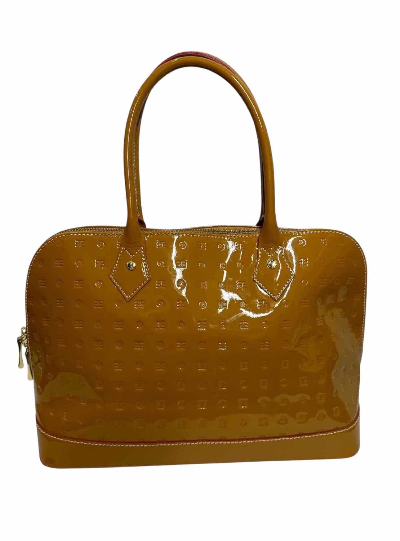 Arcadia Tan Patent Leather Satchel