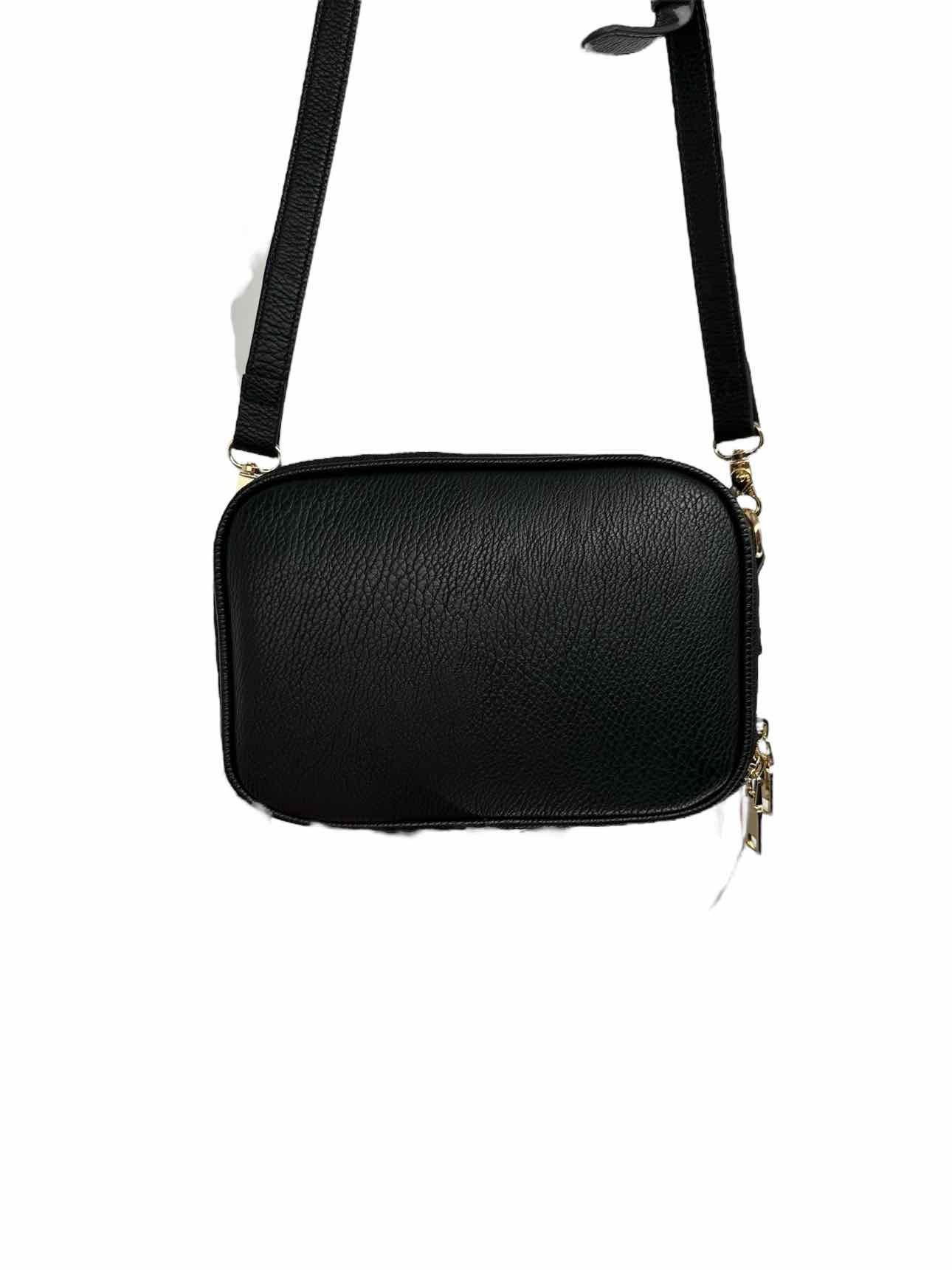Poppy & Peonies 24/7 Crossbody Black Leather Crossbody **NEW**