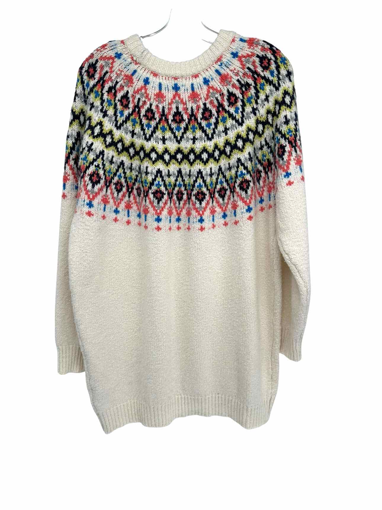 Aerie Off-White Faire Isle Sweater Size L
