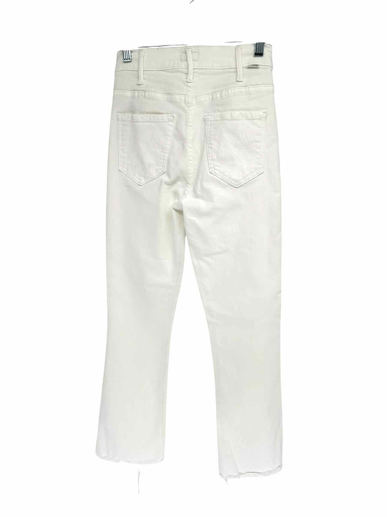 Mother The Hustler Ankle Fray White Jeans Size 2