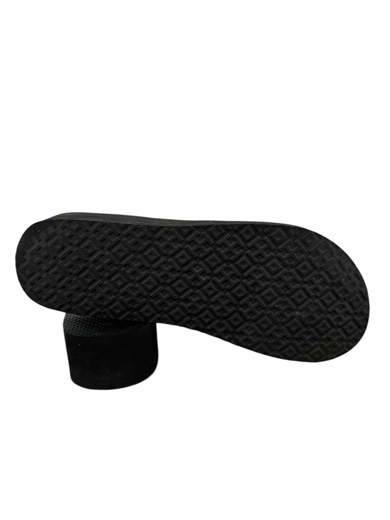 Tory Burch Logo Wedge Flip Flops Black Shoe Size 8