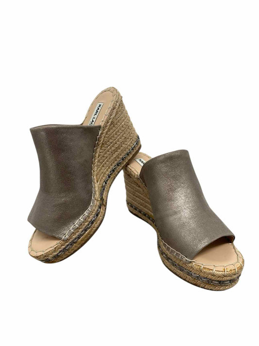 Karl Lagerfeld Carina Wedge Espadrilles Pewter Shoe Size 7