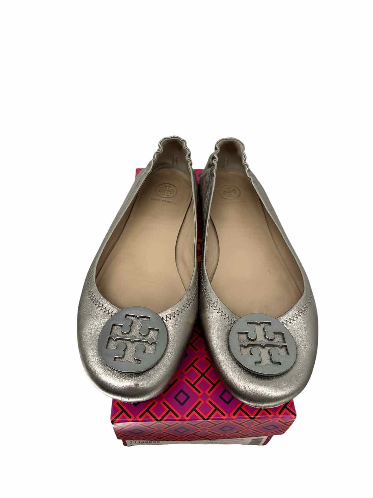 Tory Burch Minnie Travel Ballet Flat w/ Pearlized Logo Shoe Size 11