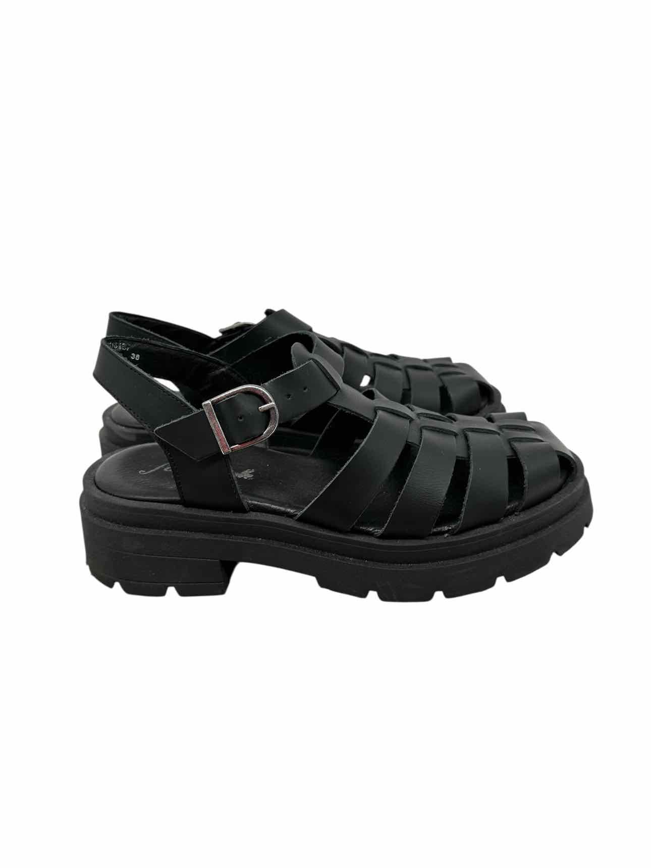 Free People Delaney Fisherman Lug Sole Black Shoe Size 7.5