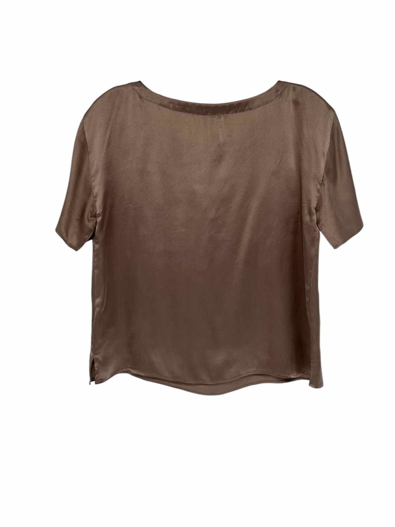 Anthropologie Taupe Short Sleeve Top Size XS
