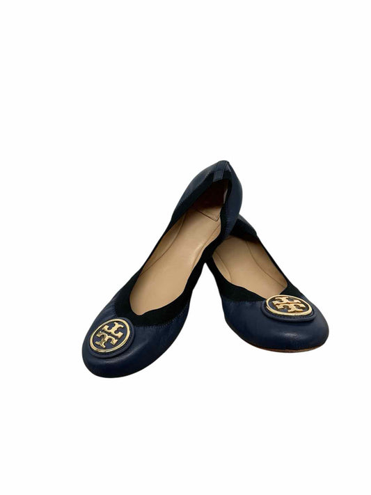 Tory Burch Caroline Ballet Flats Navy Shoe Size 10