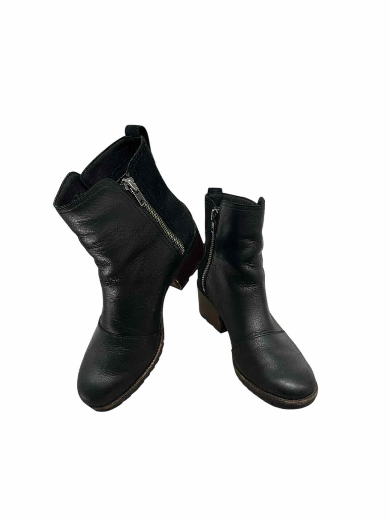 Sorel Cate Lug Sole Black Bootie Shoe Size 7