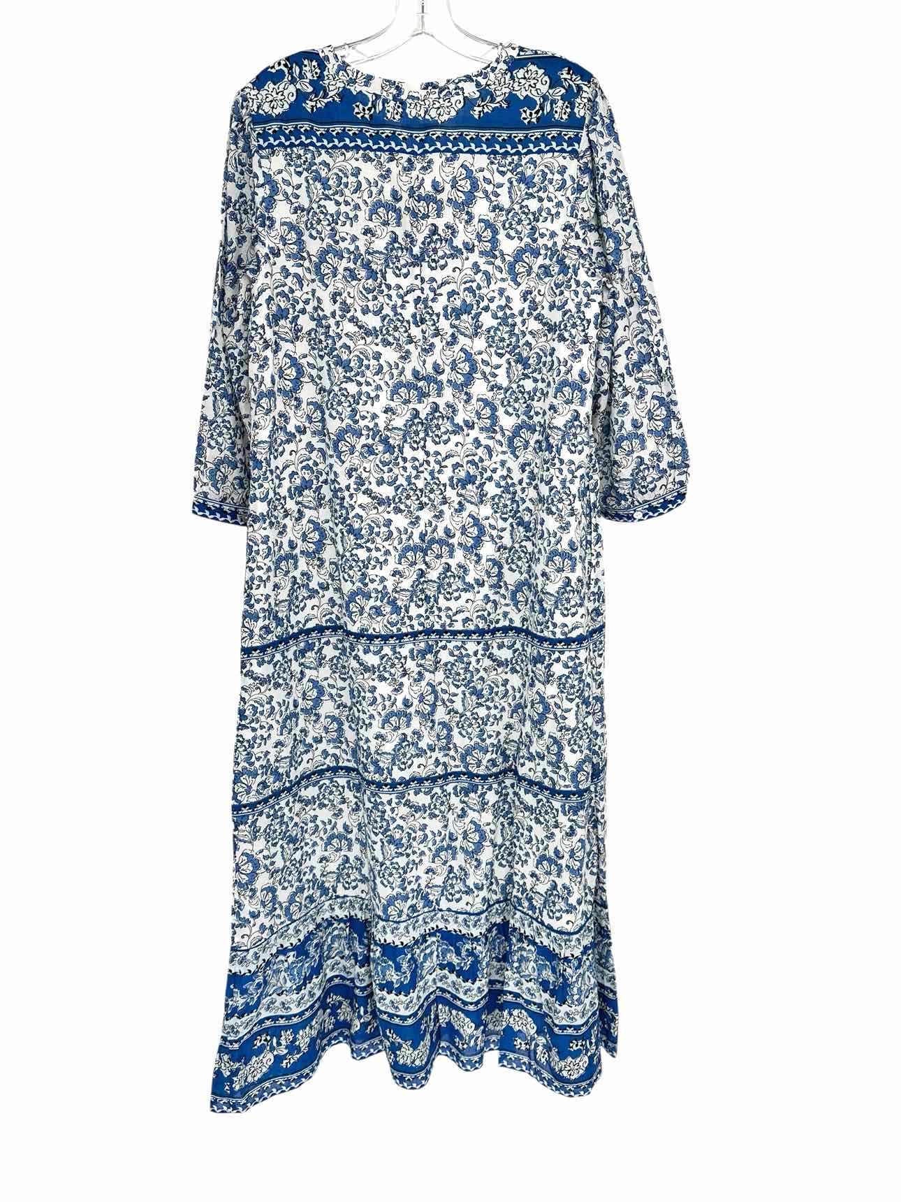 J. Jill Blue Print Midi Dress Size M **NEW**