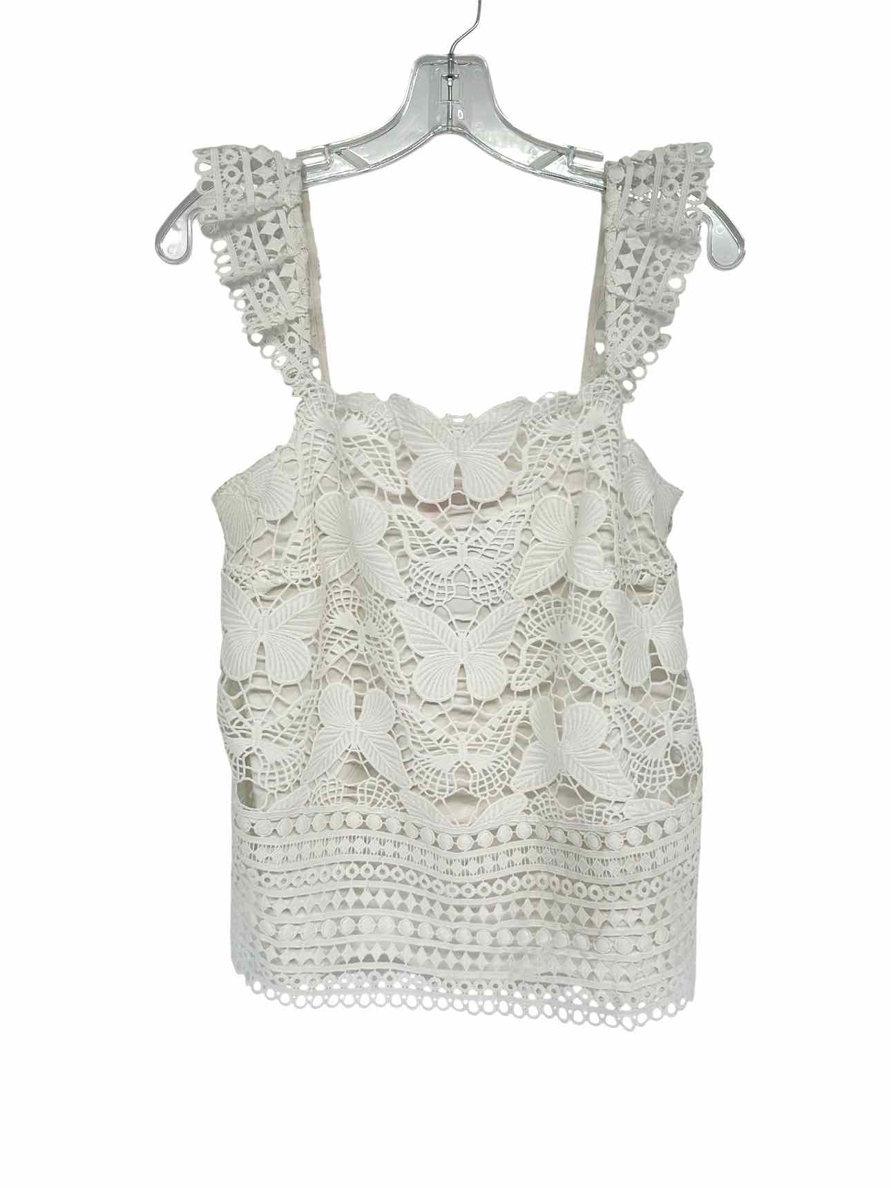 Lilly Pulitzer Azaria Butterfly Lace Top White Size S