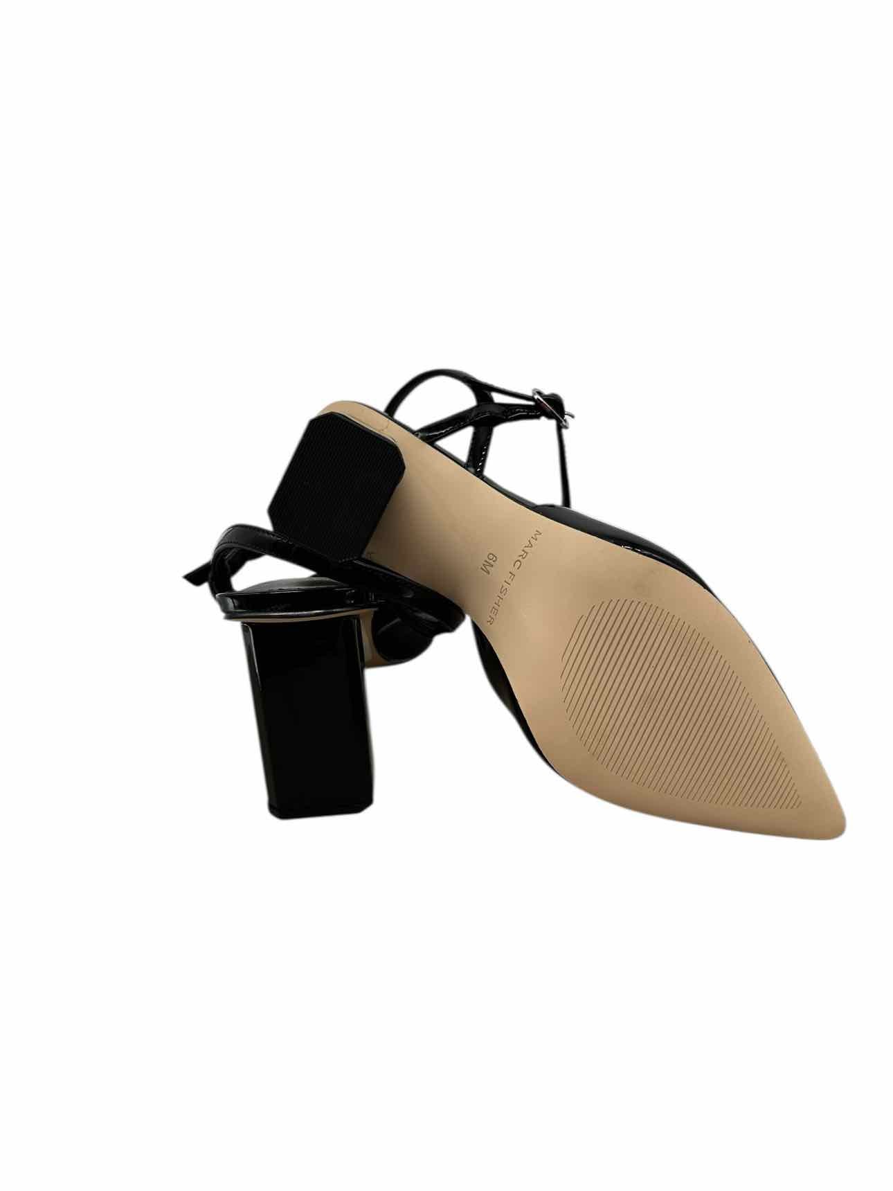 Marc Fisher Doster Black Faux Patent Leather Block Heels Shoe Size 6 **NEW**