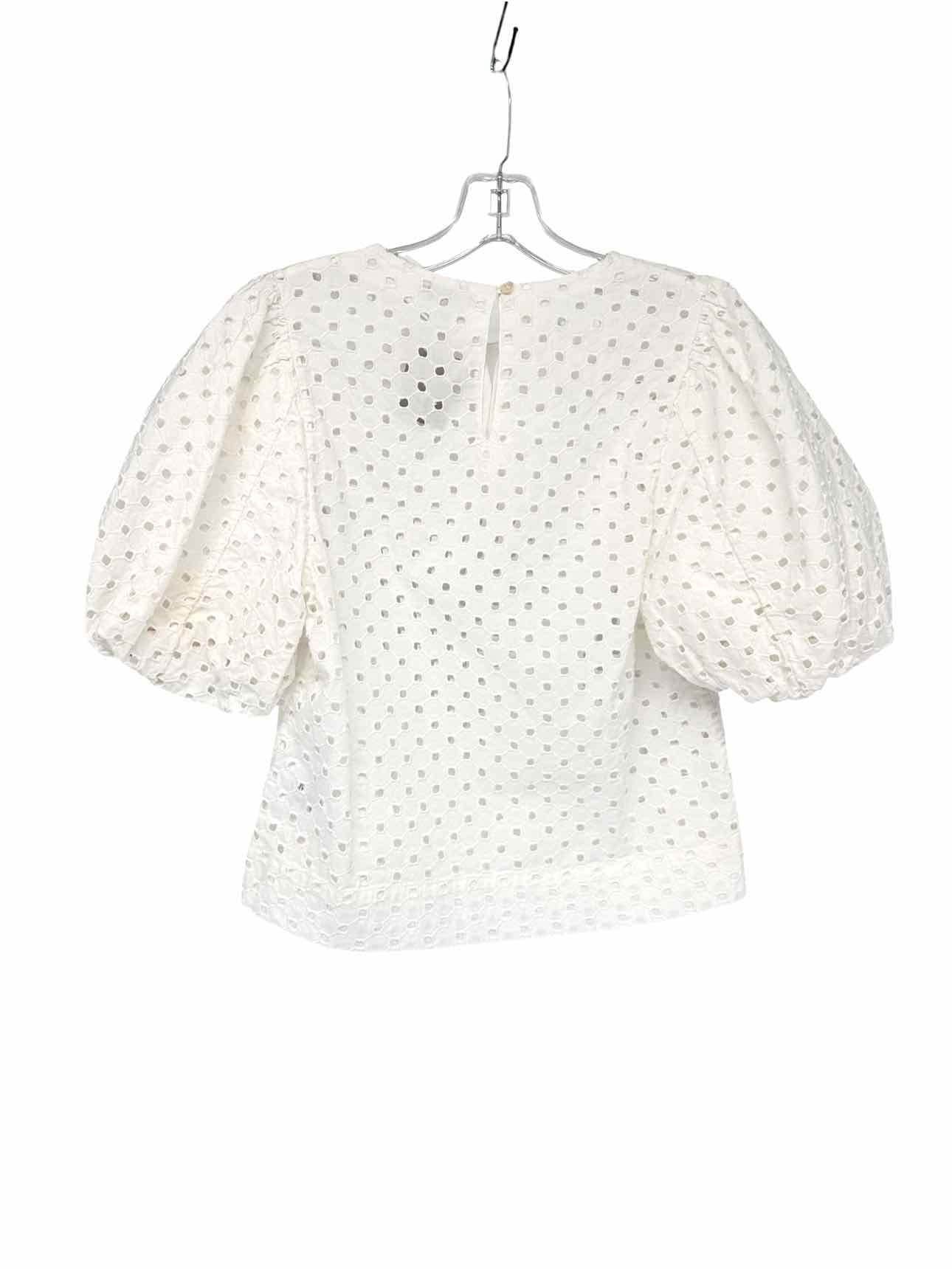 Joe's Jeans White Lorraine Puff Sleeve Short Sleeve Top Size S