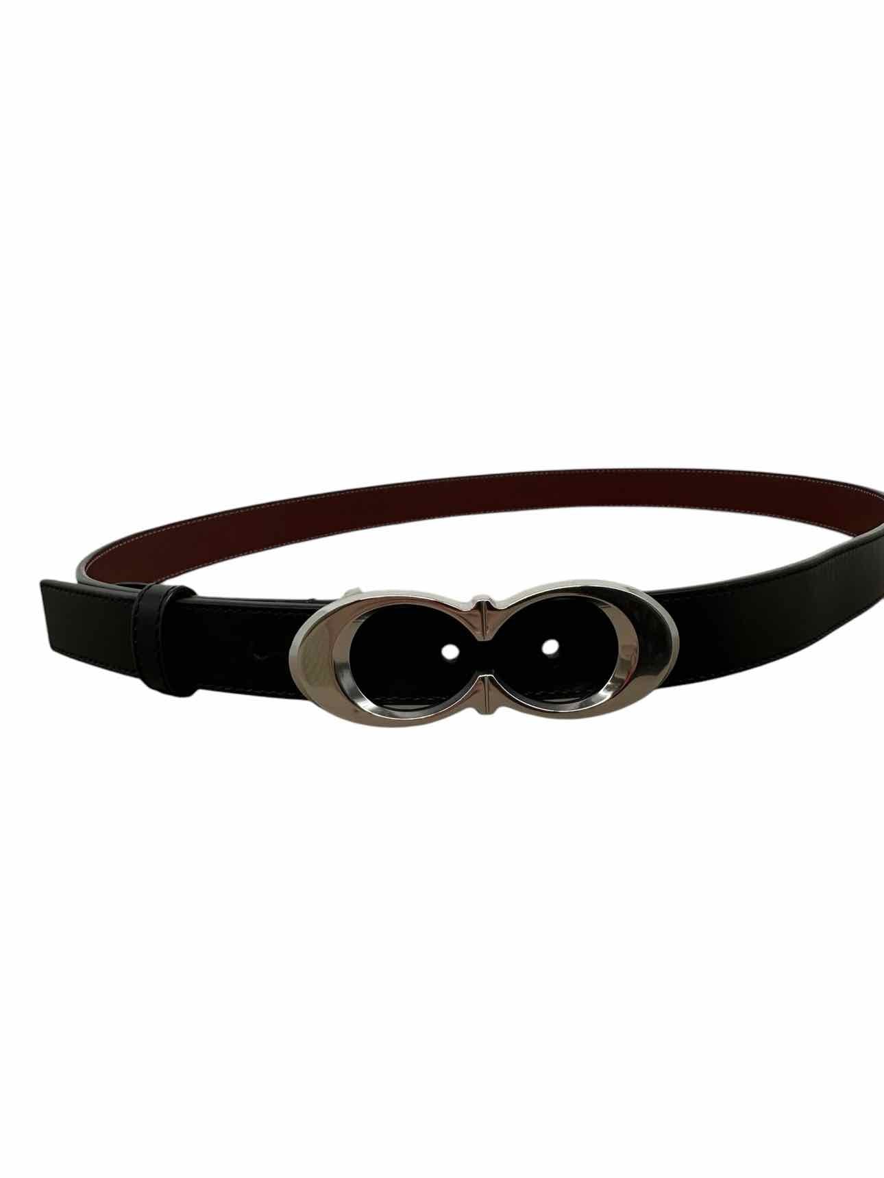 Coach Signature Silver Buckle Black Belt 25 mm