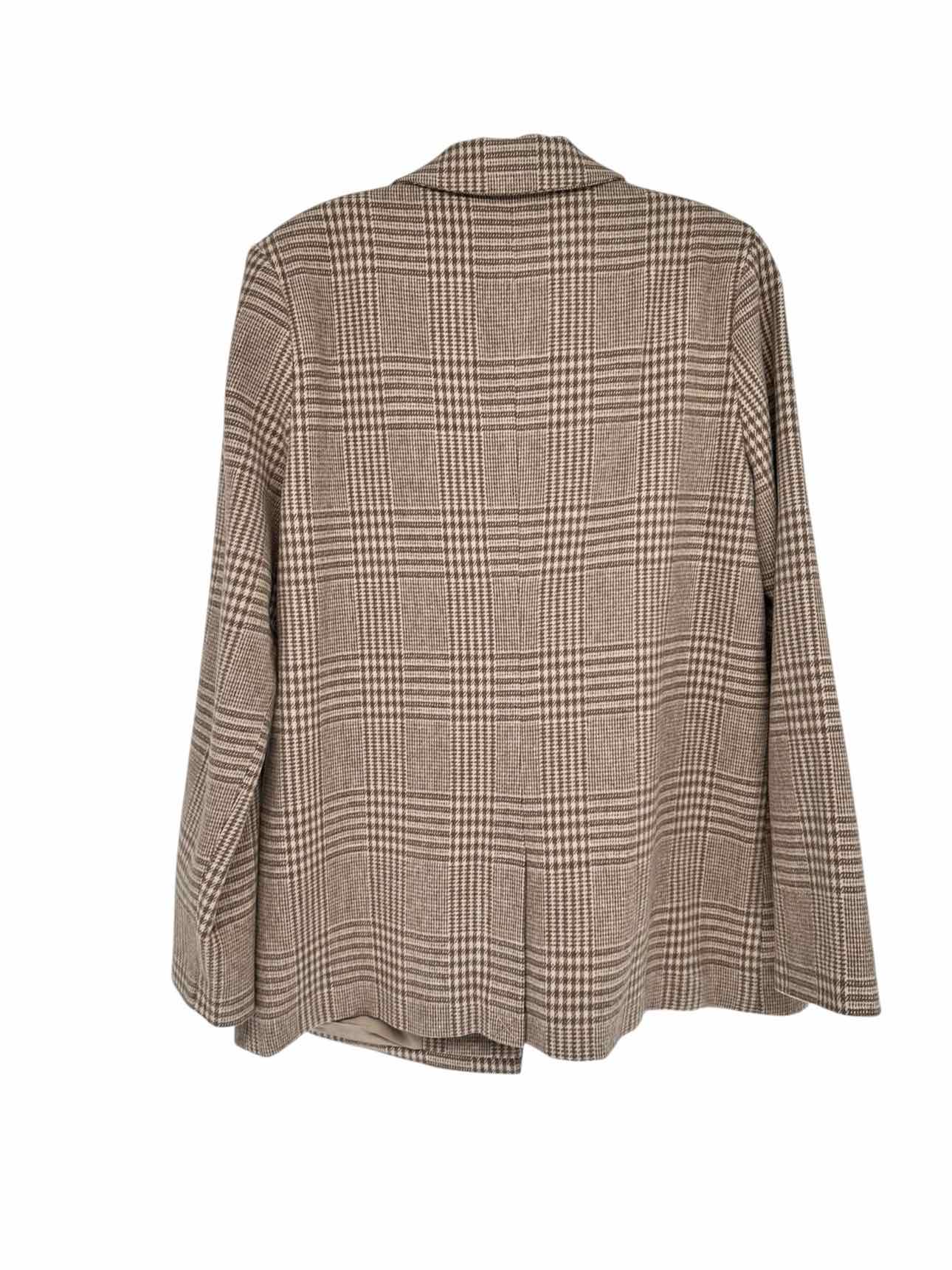 Z Supply Anna Plaid Blazer Beige Size L **NEW**