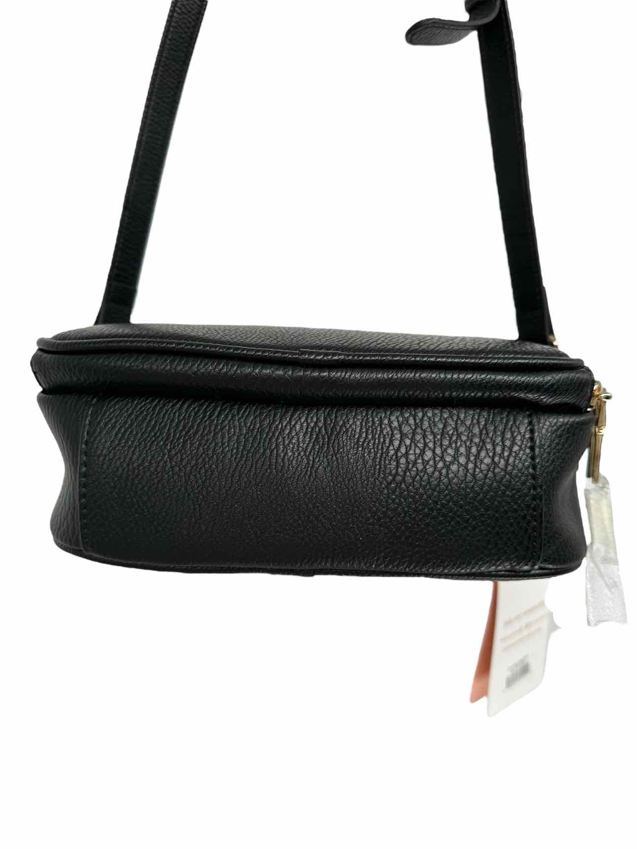 Poppy & Peonies 24/7 Crossbody Black Leather Crossbody **NEW**