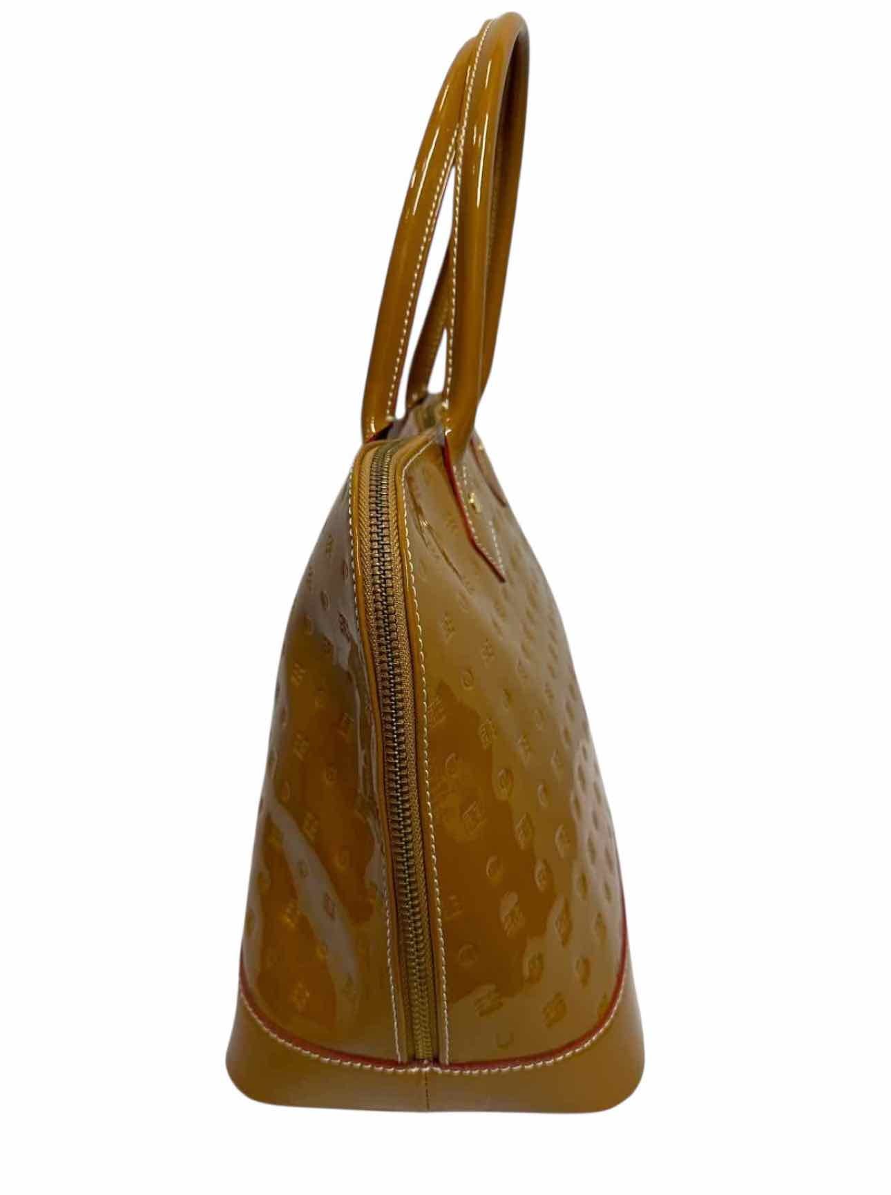 Arcadia Tan Patent Leather Satchel