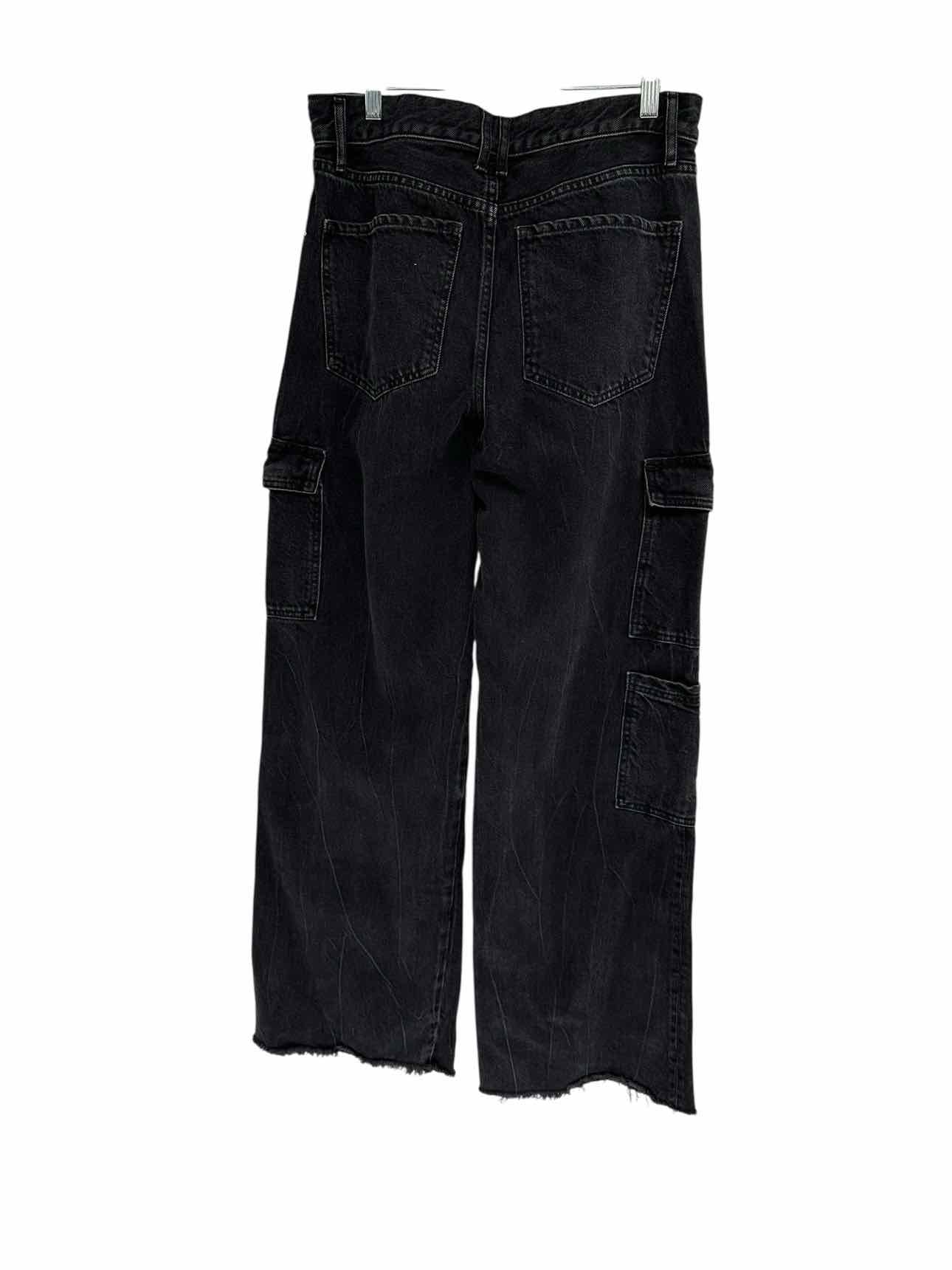Express Wide Leg Cargo Black Jeans 2Size 10
