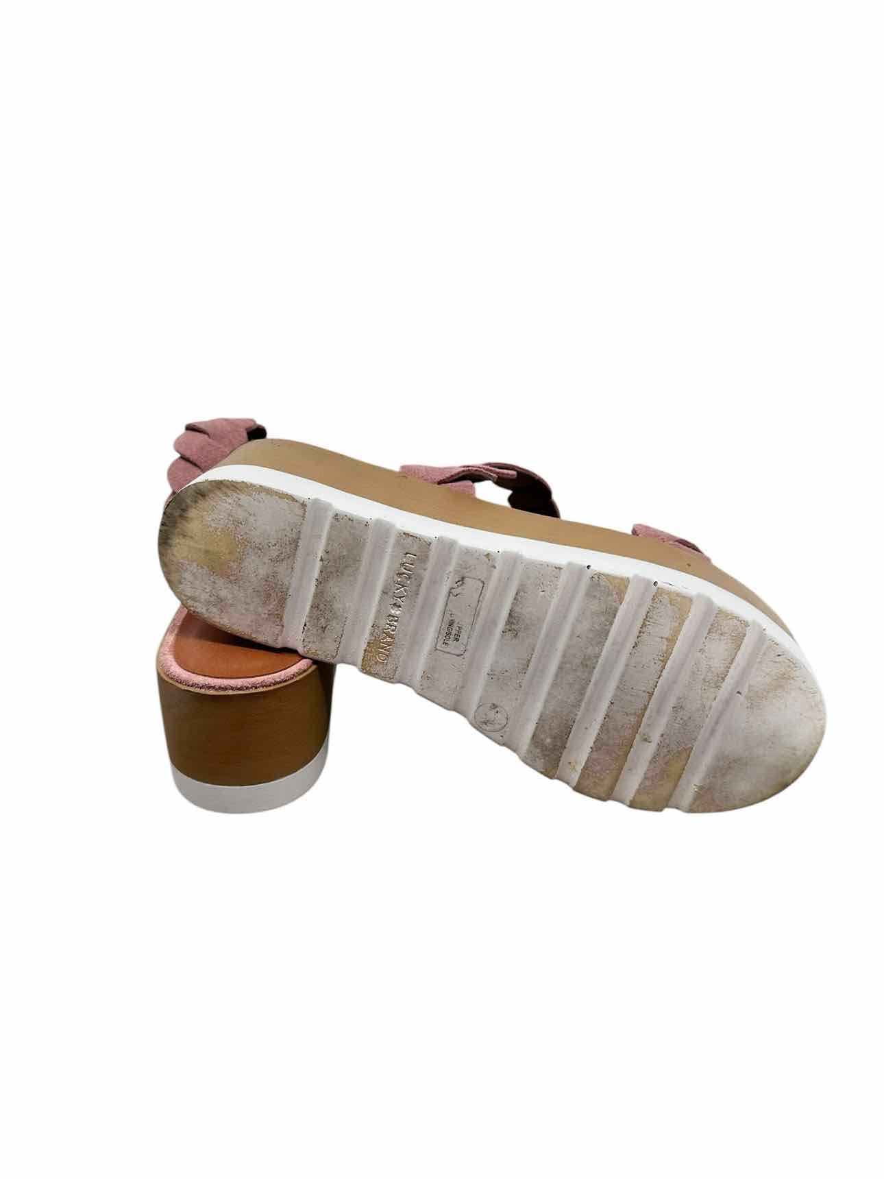 Lucky Brand Vellenora Platform Pink Sandals Shoe Size 7.5