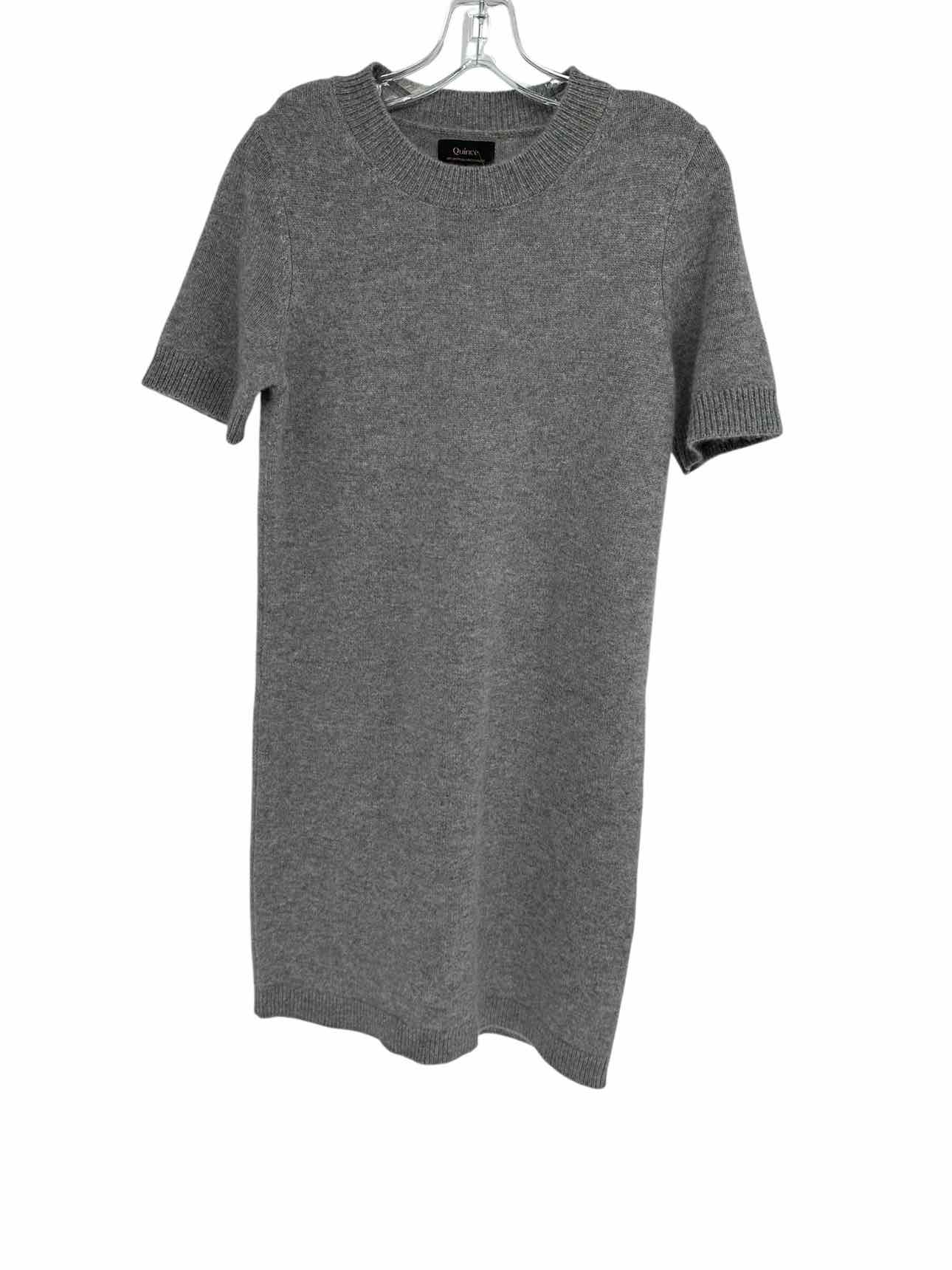 Quince Mongolian Cashmere Short Sleeve Mini Dress Gray Size XS